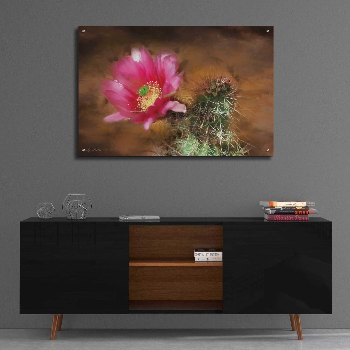 Epic Art 'Vibrant Cactus Flower' by Lori Deiter, Acrylic Glass Wall Art,36x24