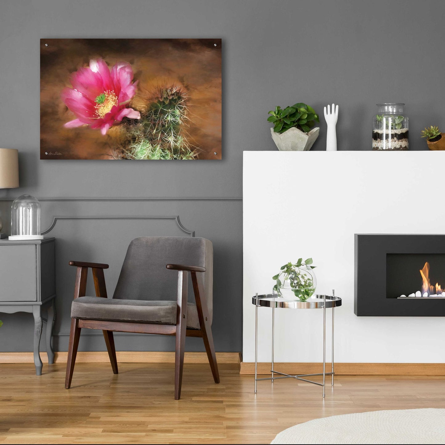 Epic Art 'Vibrant Cactus Flower' by Lori Deiter, Acrylic Glass Wall Art,36x24