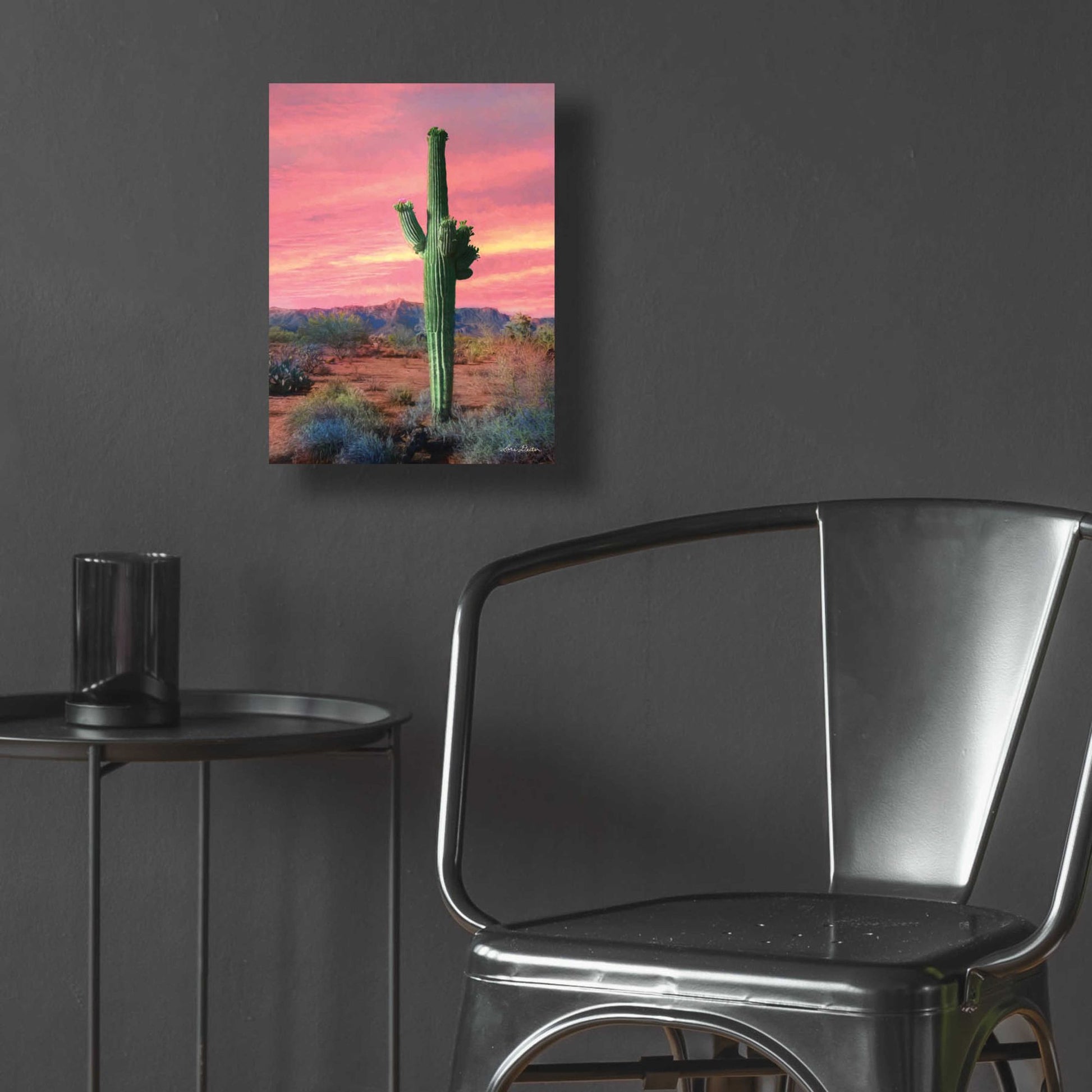 Epic Art 'Vibrant Cactus Sunset' by Lori Deiter, Acrylic Glass Wall Art,12x16