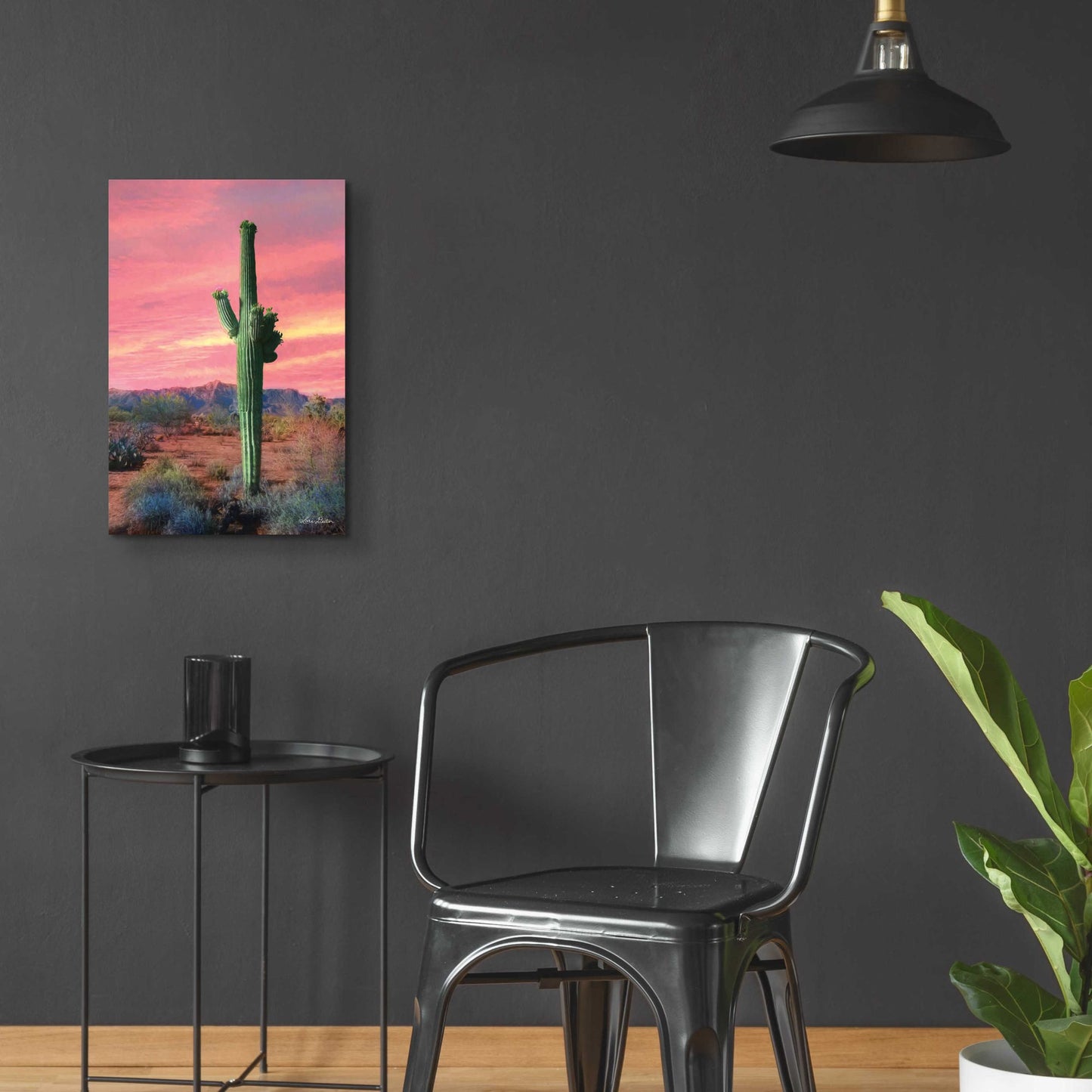 Epic Art 'Vibrant Cactus Sunset' by Lori Deiter, Acrylic Glass Wall Art,16x24