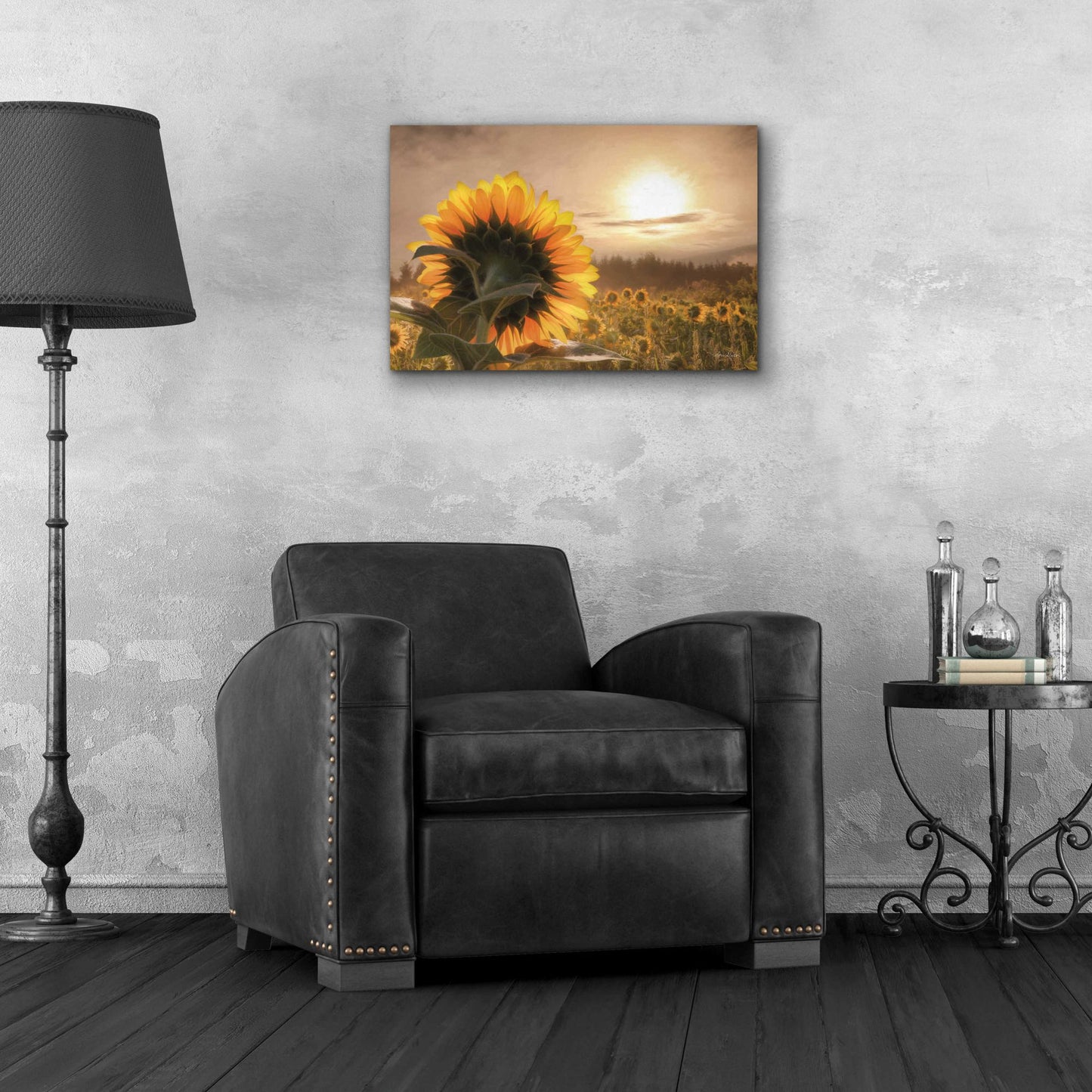 Epic Art 'Sunlit Sunflower' by Lori Deiter, Acrylic Glass Wall Art,24x16