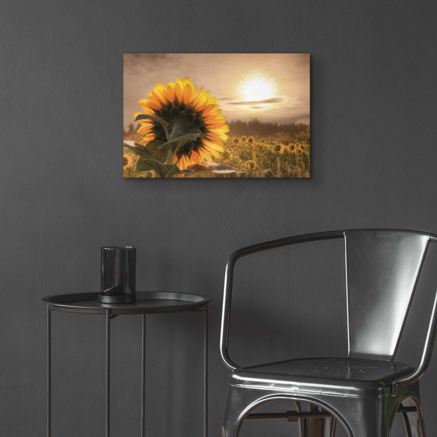 Epic Art 'Sunlit Sunflower' by Lori Deiter, Acrylic Glass Wall Art,24x16