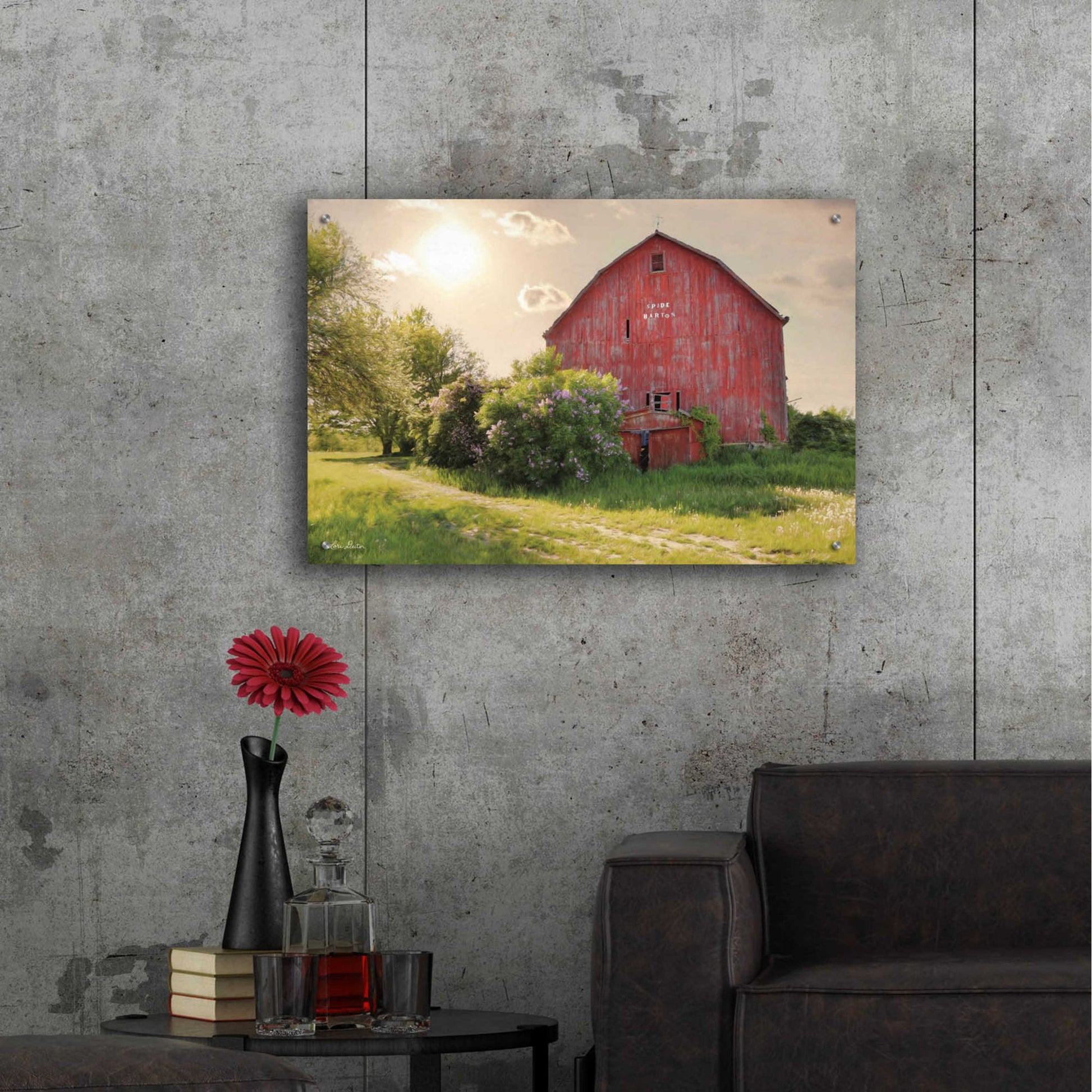 Epic Art 'Spide Barton Barn' by Lori Deiter, Acrylic Glass Wall Art,36x24