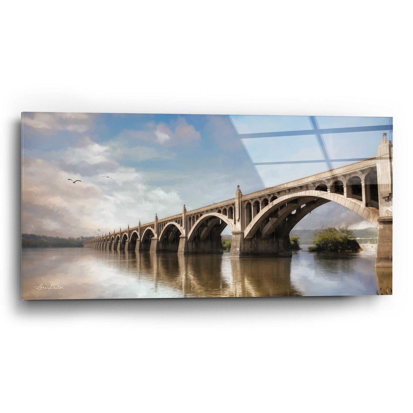 Epic Art 'Columbia Wrightsville Bridge' by Lori Deiter, Acrylic Glass Wall Art,24x12