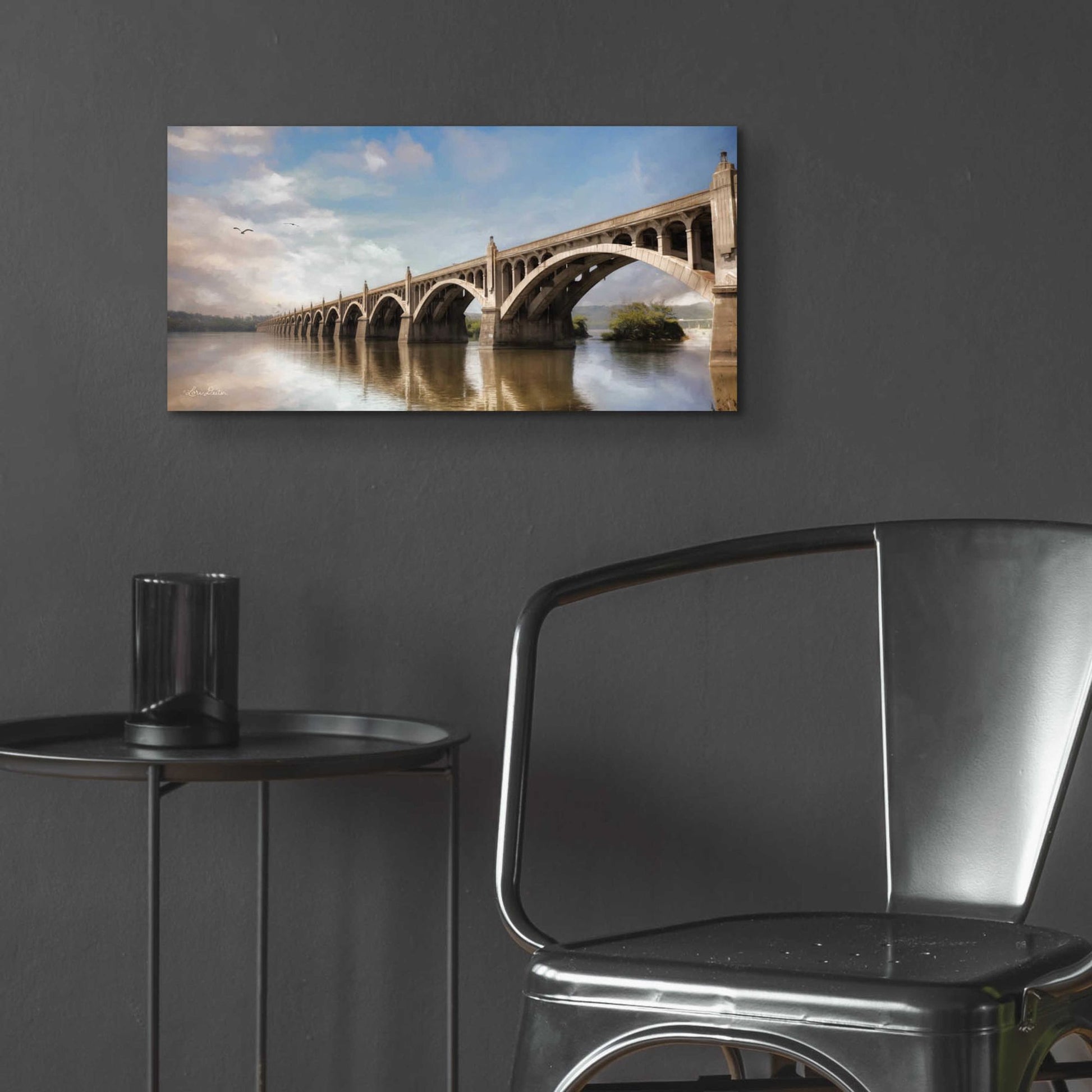 Epic Art 'Columbia Wrightsville Bridge' by Lori Deiter, Acrylic Glass Wall Art,24x12