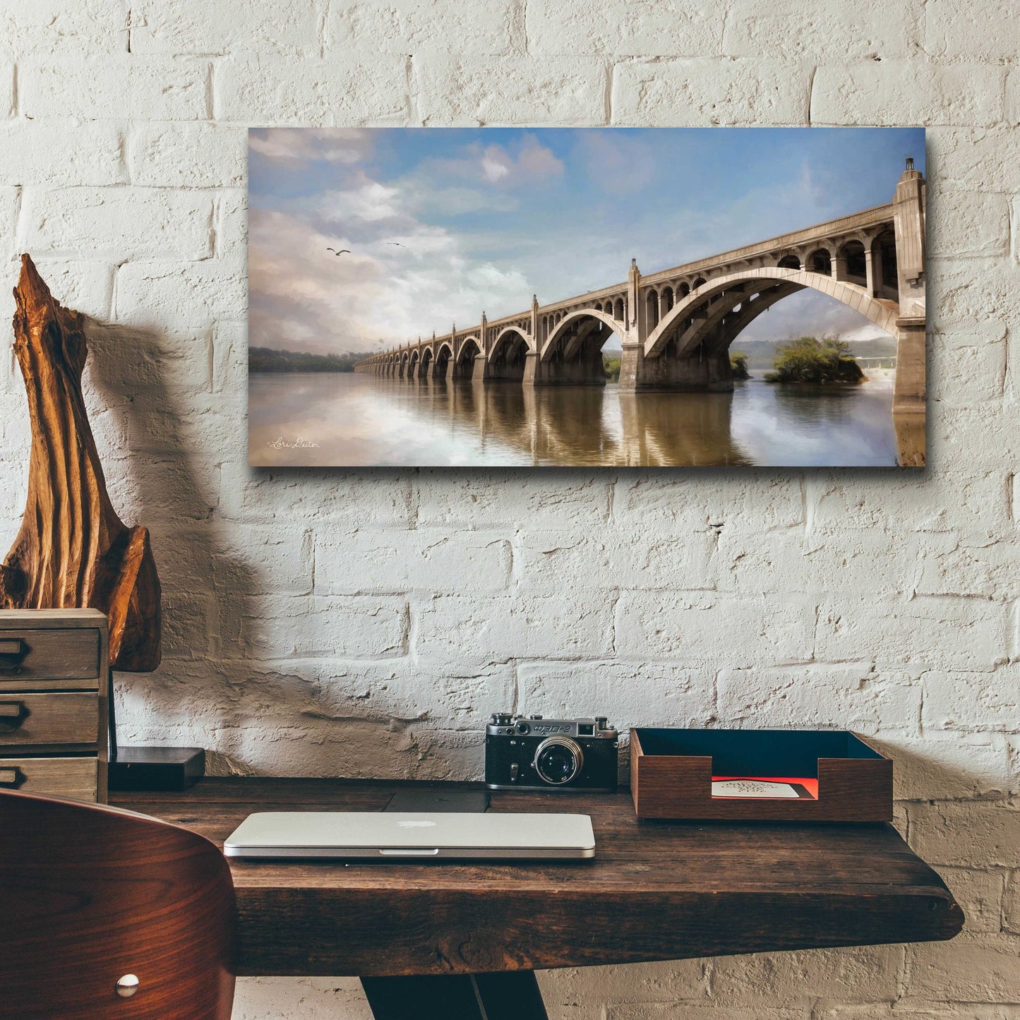 Epic Art 'Columbia Wrightsville Bridge' by Lori Deiter, Acrylic Glass Wall Art,24x12