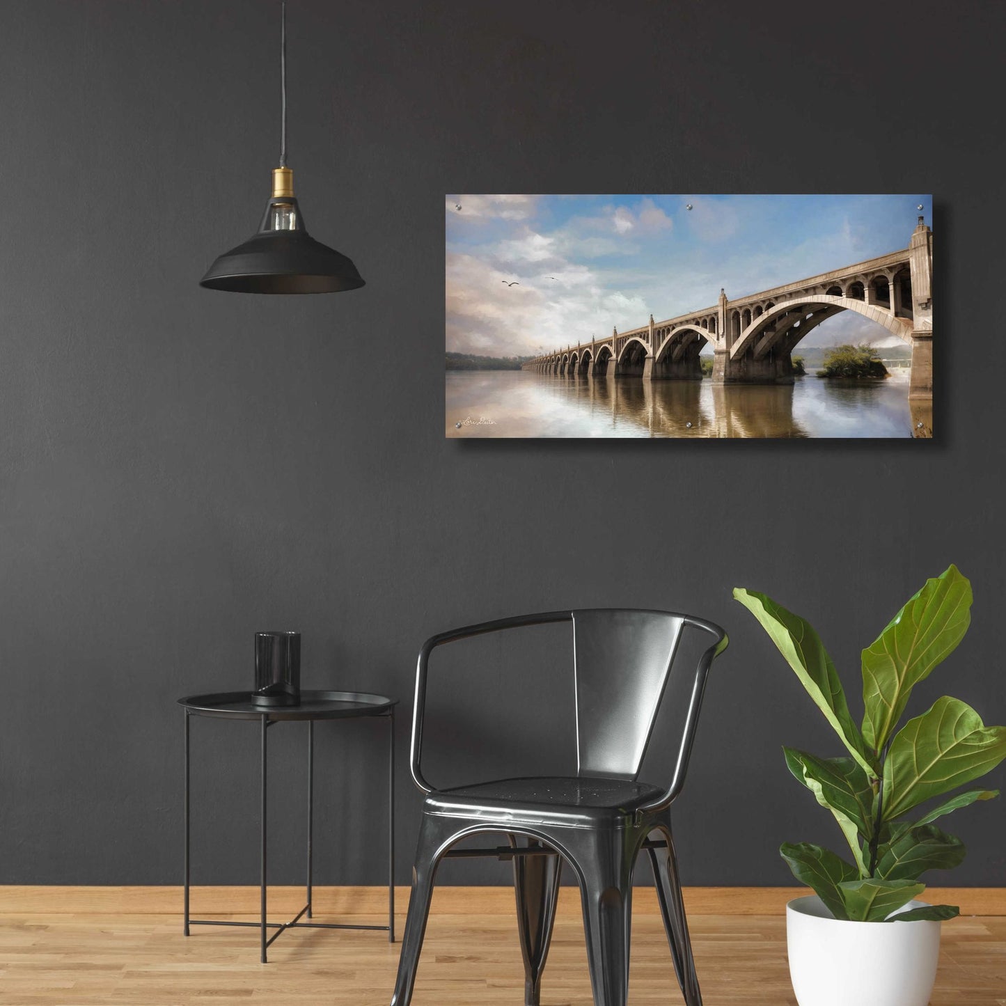 Epic Art 'Columbia Wrightsville Bridge' by Lori Deiter, Acrylic Glass Wall Art,48x24