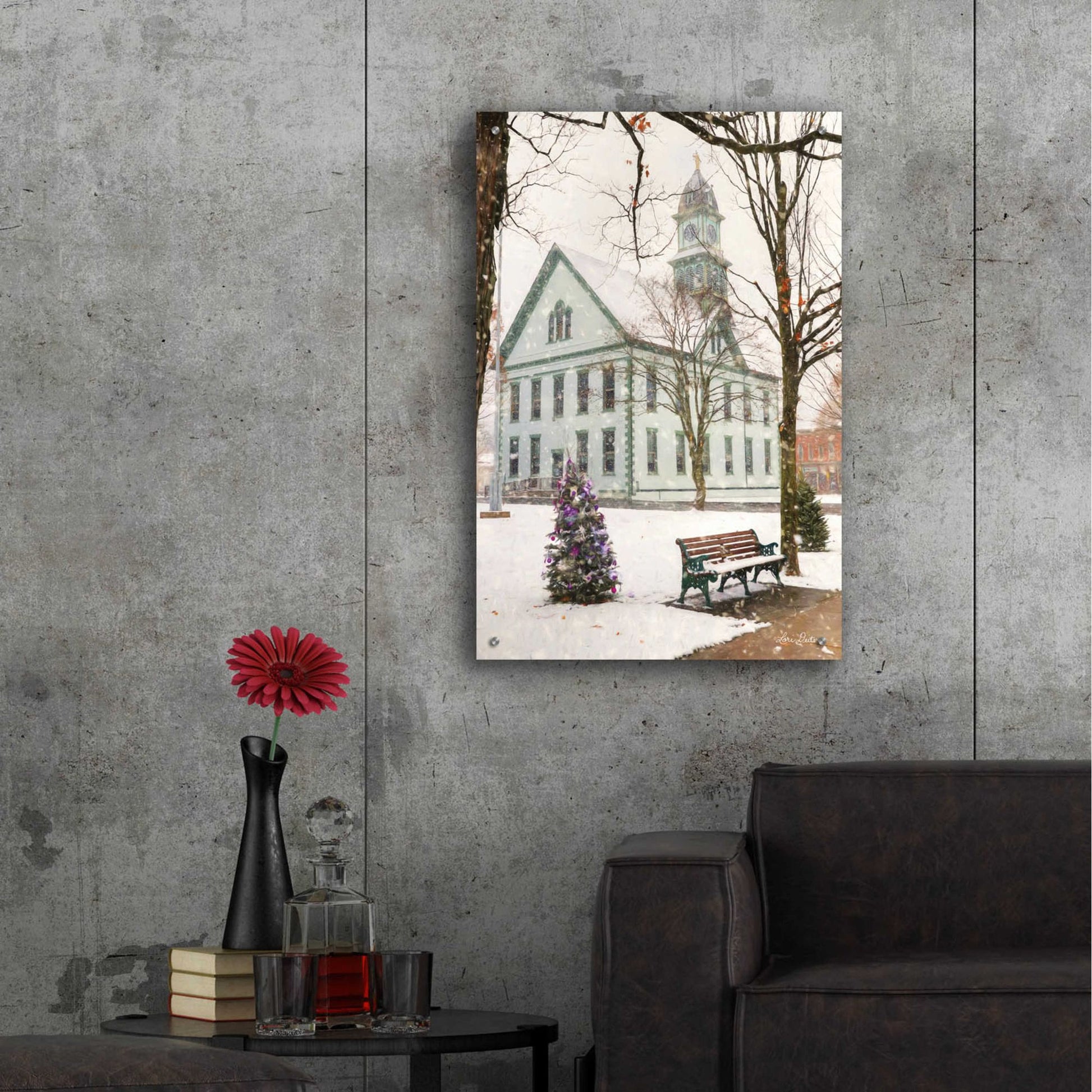 Epic Art 'Christmas in Coudersport' by Lori Deiter, Acrylic Glass Wall Art,24x36