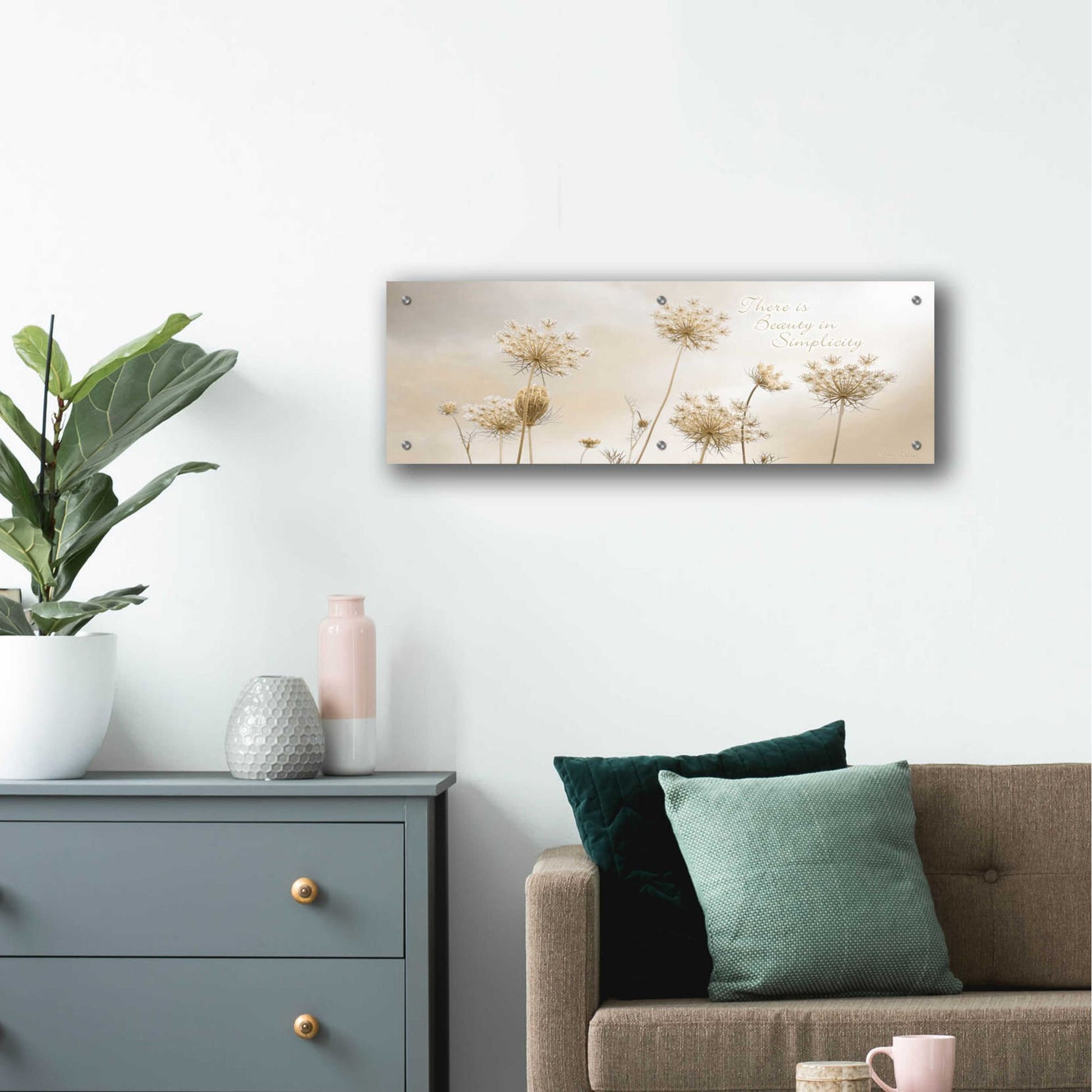 Epic Art 'There is Beauty in Simplicity' by Lori Deiter, Acrylic Glass Wall Art,36x12