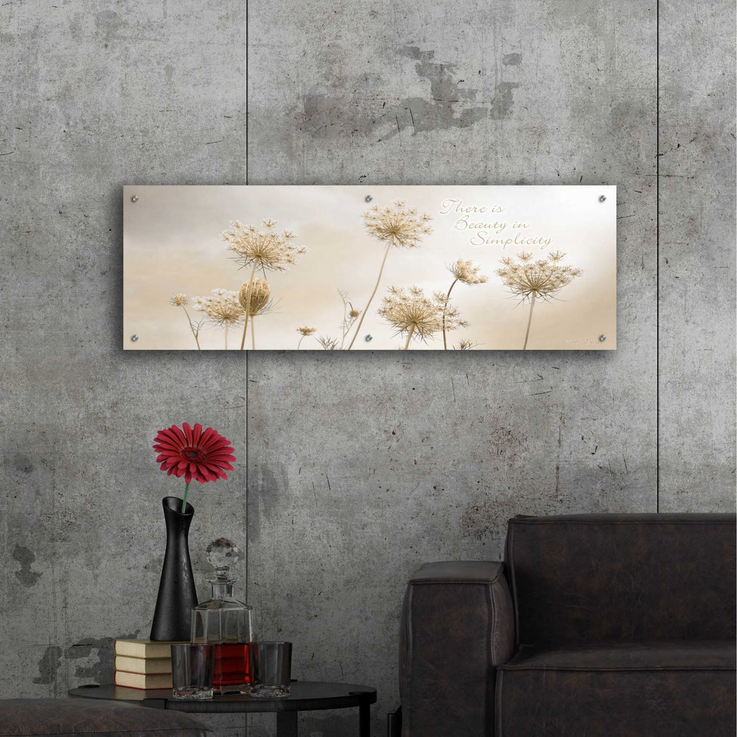 Epic Art 'There is Beauty in Simplicity' by Lori Deiter, Acrylic Glass Wall Art,48x16