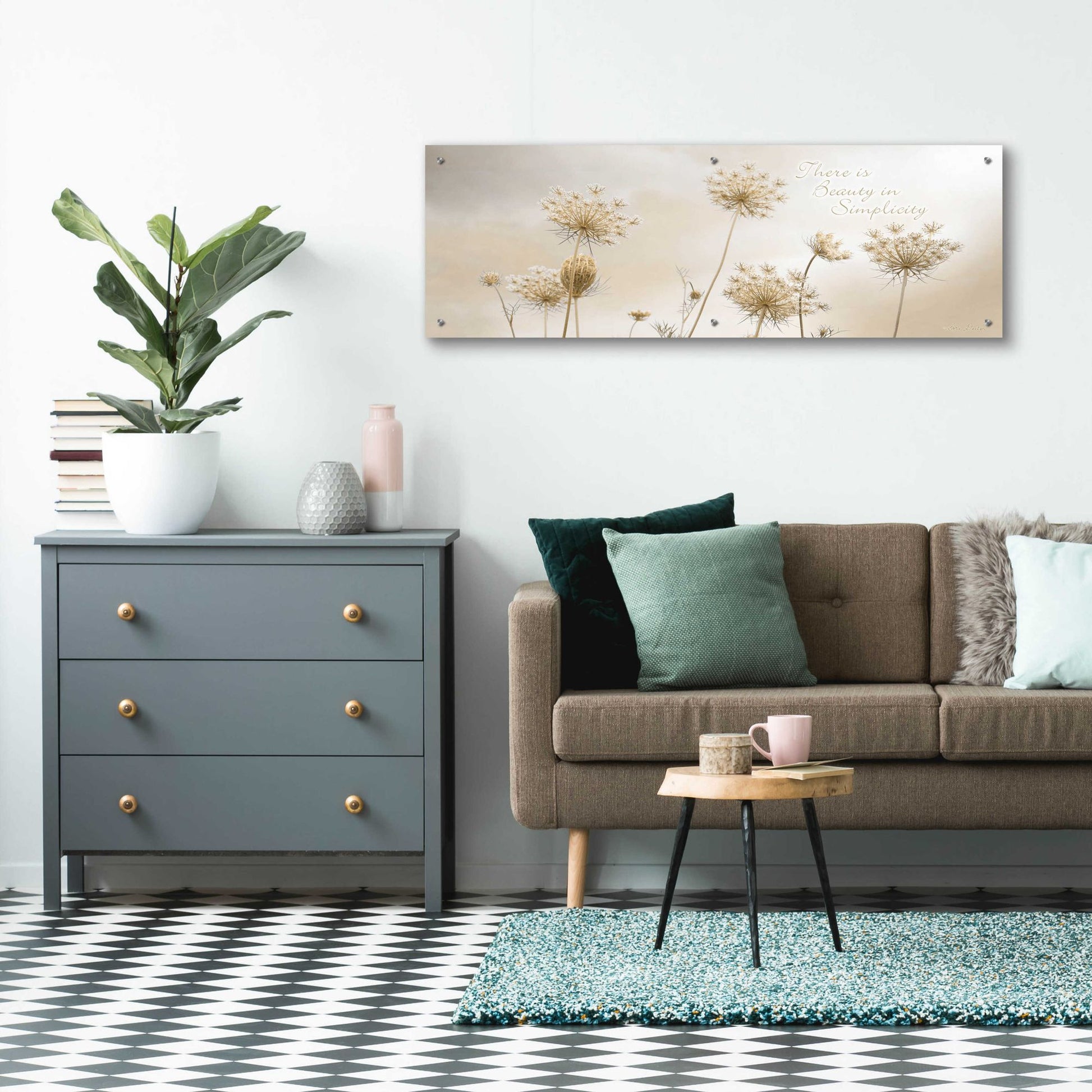 Epic Art 'There is Beauty in Simplicity' by Lori Deiter, Acrylic Glass Wall Art,48x16