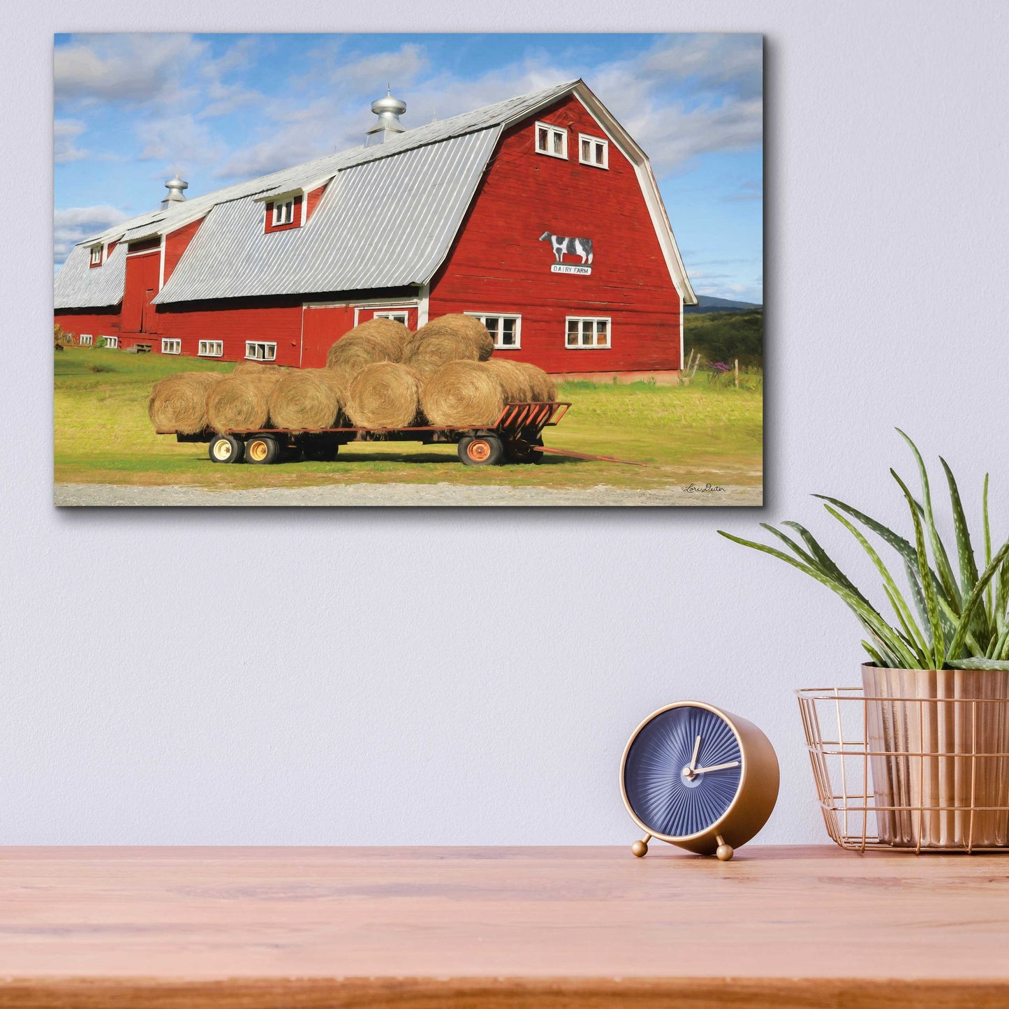 Epic Art 'Vermont Dairy Farm' by Lori Deiter, Acrylic Glass Wall Art,16x12