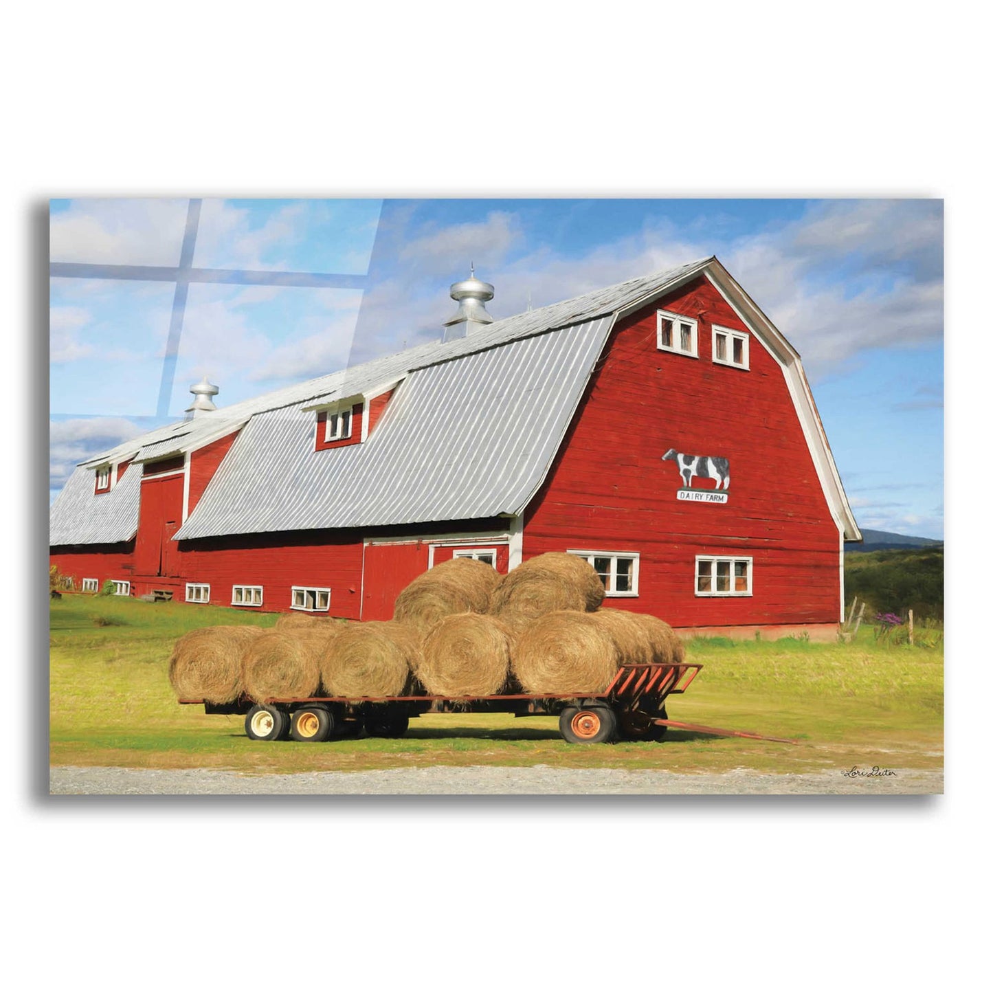 Epic Art 'Vermont Dairy Farm' by Lori Deiter, Acrylic Glass Wall Art,24x16