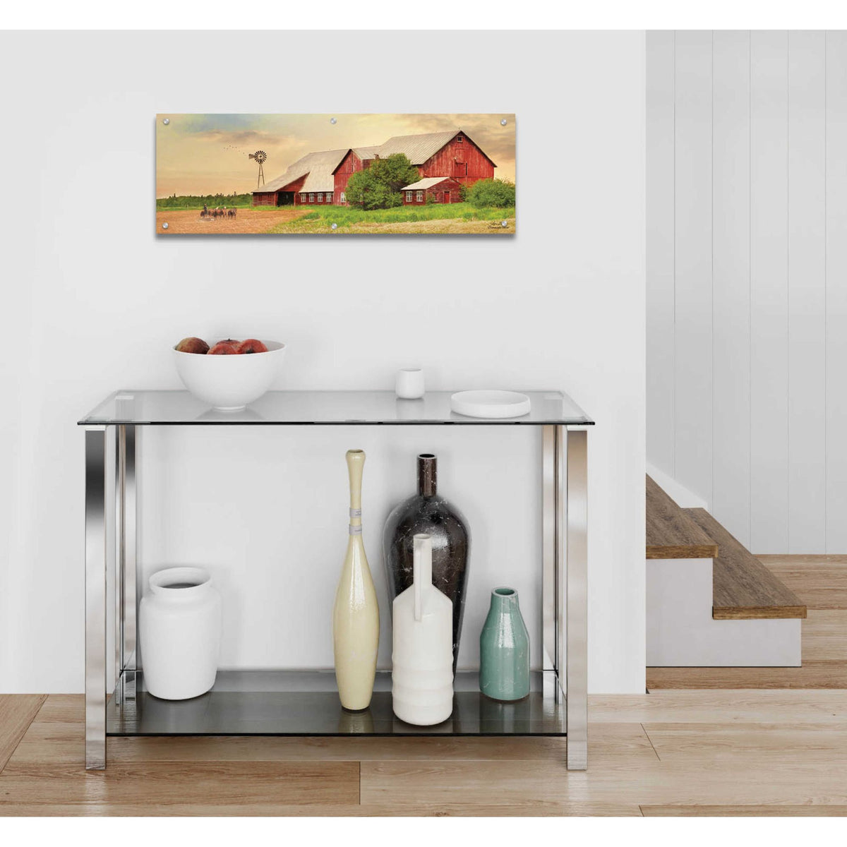Epic Art 'Brownsville Farm' by Lori Deiter, Acrylic Glass Wall Art,36x12