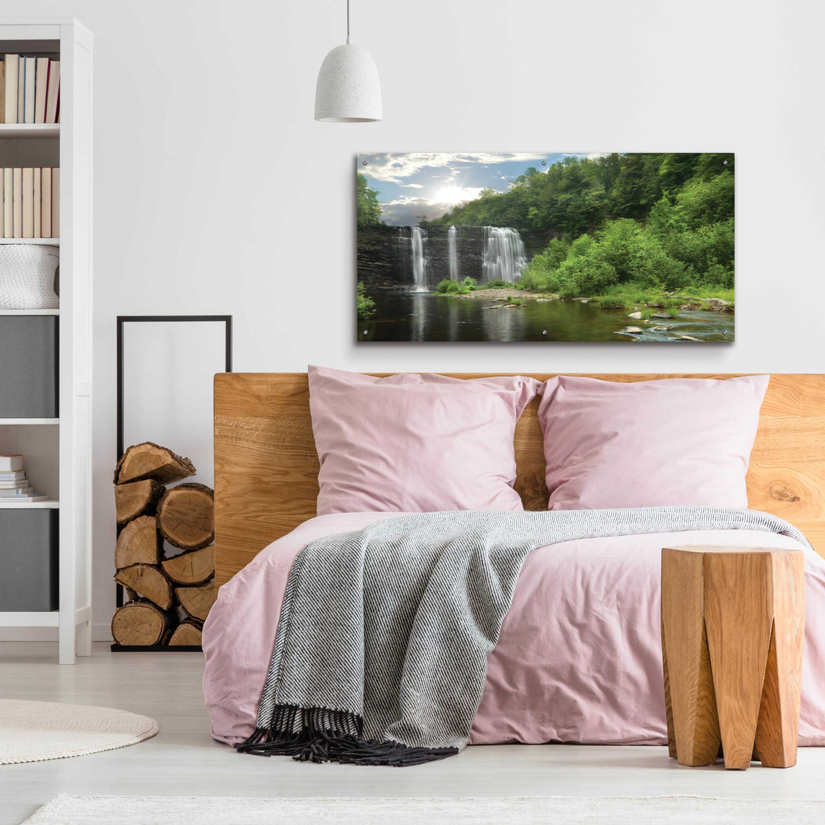 Epic Art 'Salmon River Falls' by Lori Deiter, Acrylic Glass Wall Art,48x24