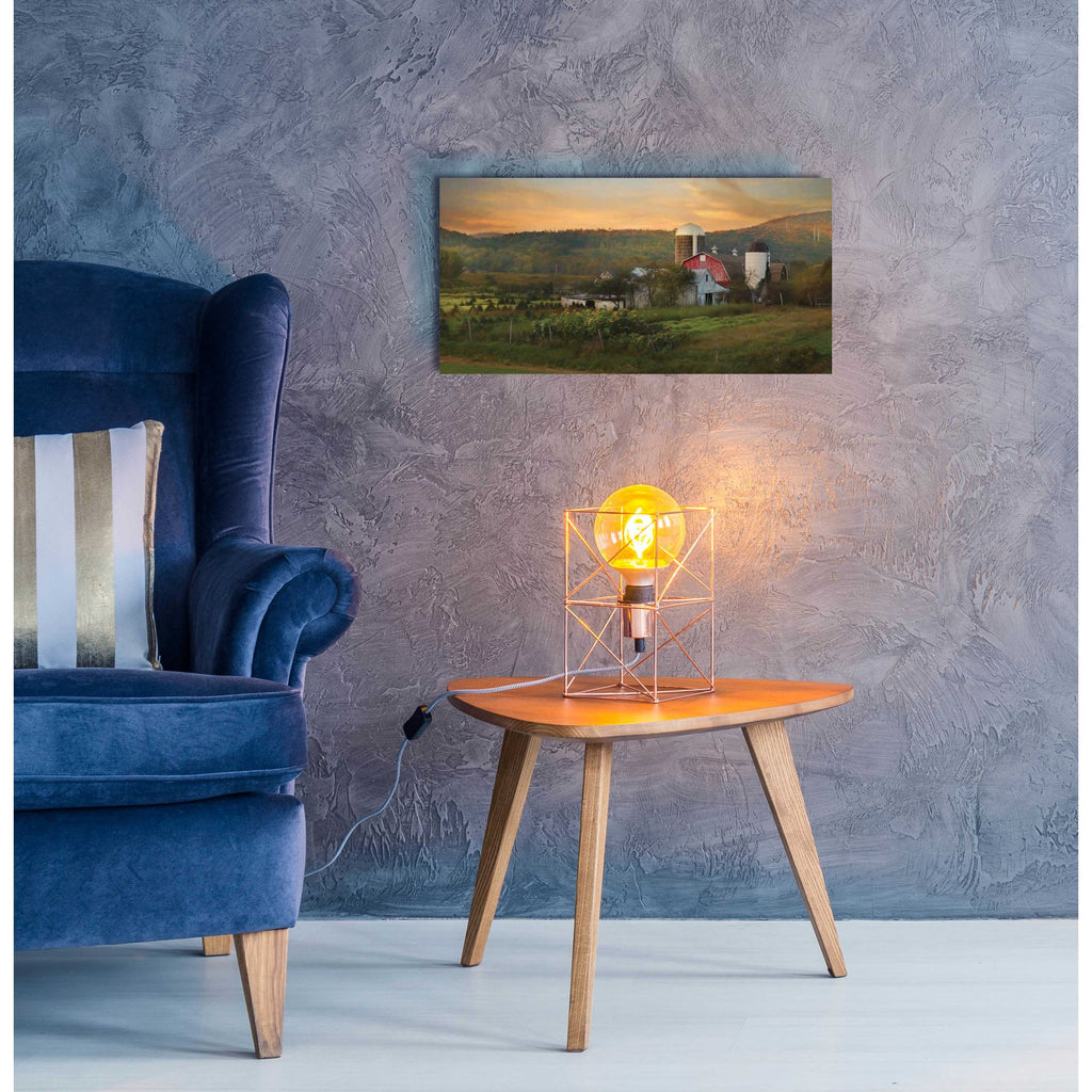 Epic Art 'New York Country Sunset' by Lori Deiter, Acrylic Glass Wall Art,24x12