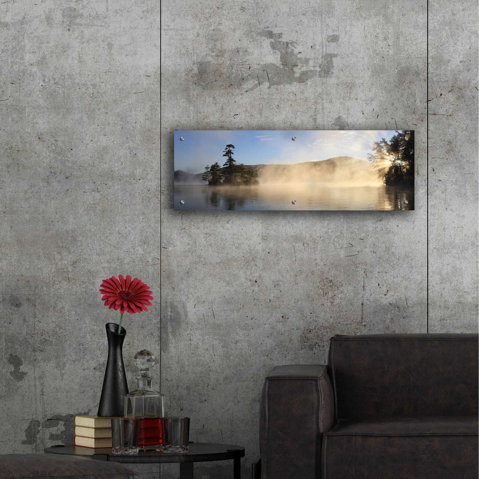 Epic Art 'Lake Luzerne Sunrise' by Lori Deiter, Acrylic Glass Wall Art,36x12