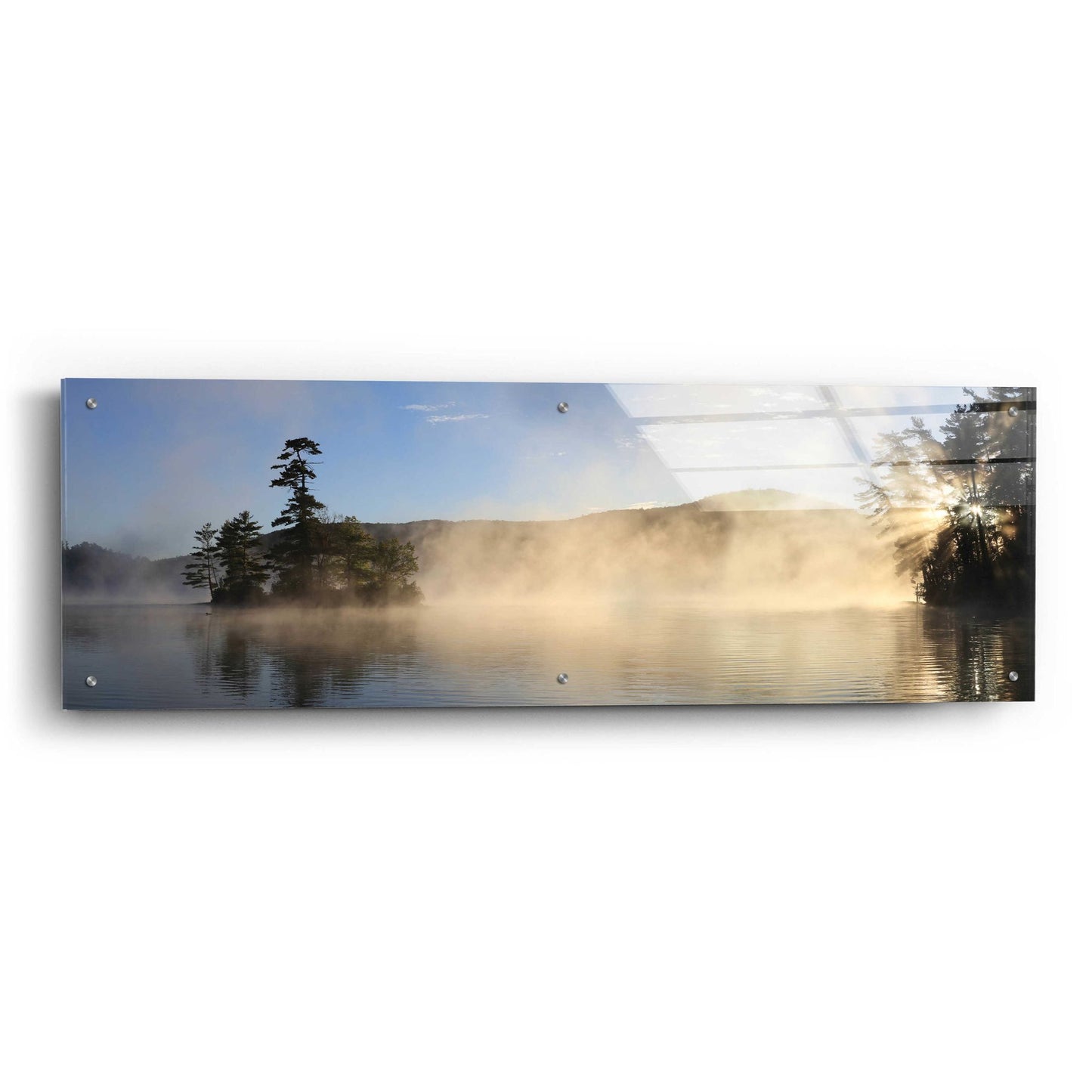 Epic Art 'Lake Luzerne Sunrise' by Lori Deiter, Acrylic Glass Wall Art,48x16