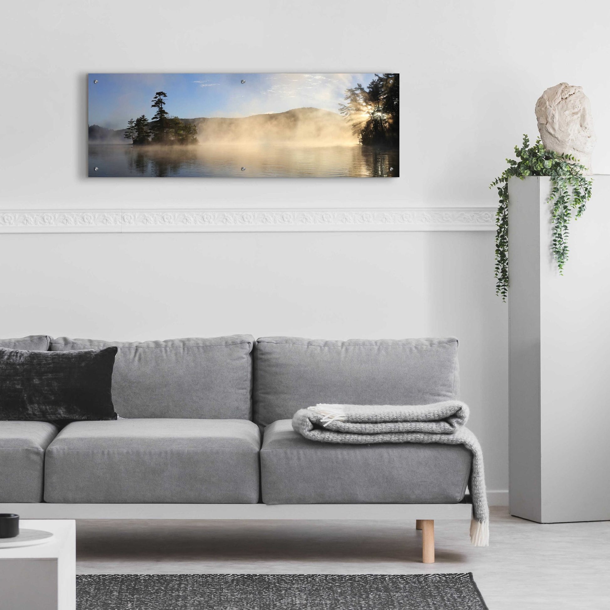 Epic Art 'Lake Luzerne Sunrise' by Lori Deiter, Acrylic Glass Wall Art,48x16