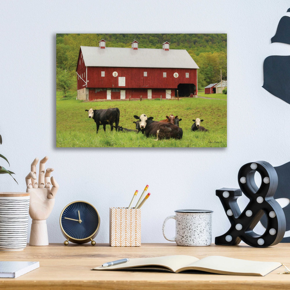 Epic Art 'Red Barn' by Lori Deiter, Acrylic Glass Wall Art,16x12