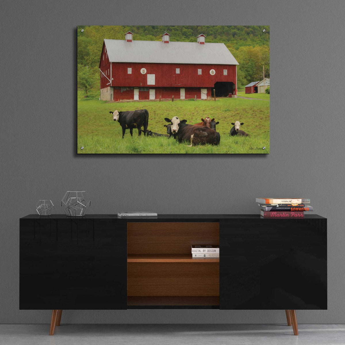 Epic Art 'Red Barn' by Lori Deiter, Acrylic Glass Wall Art,36x24