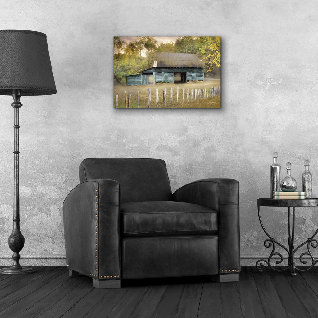 Epic Art 'Old Teal Shed' by Lori Deiter, Acrylic Glass Wall Art,24x16