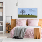 Epic Art 'Home Is Where Your Herd Is' by Lori Deiter, Acrylic Glass Wall Art,48x24