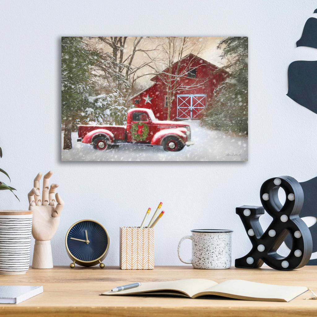 Epic Art 'Secluded Barn with Truck' by Lori Deiter, Acrylic Glass Wall Art,16x12