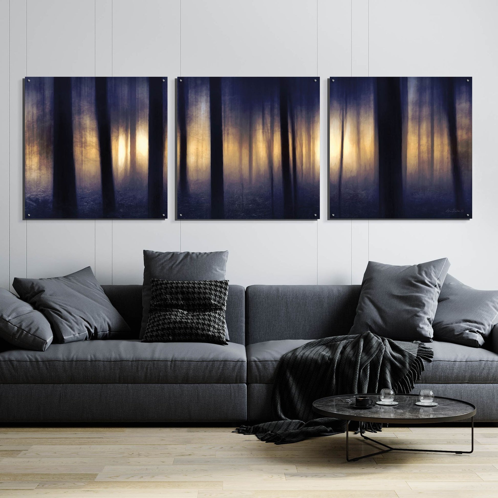 Epic Art 'Edge of the Forest' by Lori Deiter, Acrylic Glass Wall Art, 3 Piece Set,108x36