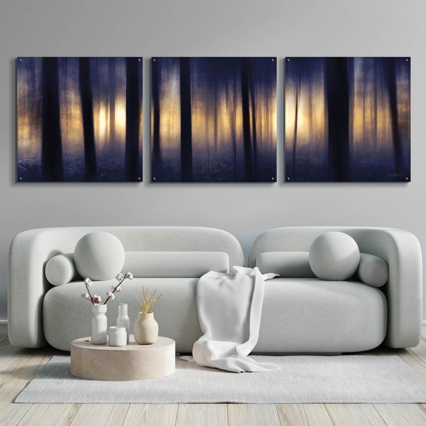 Epic Art 'Edge of the Forest' by Lori Deiter, Acrylic Glass Wall Art, 3 Piece Set,108x36