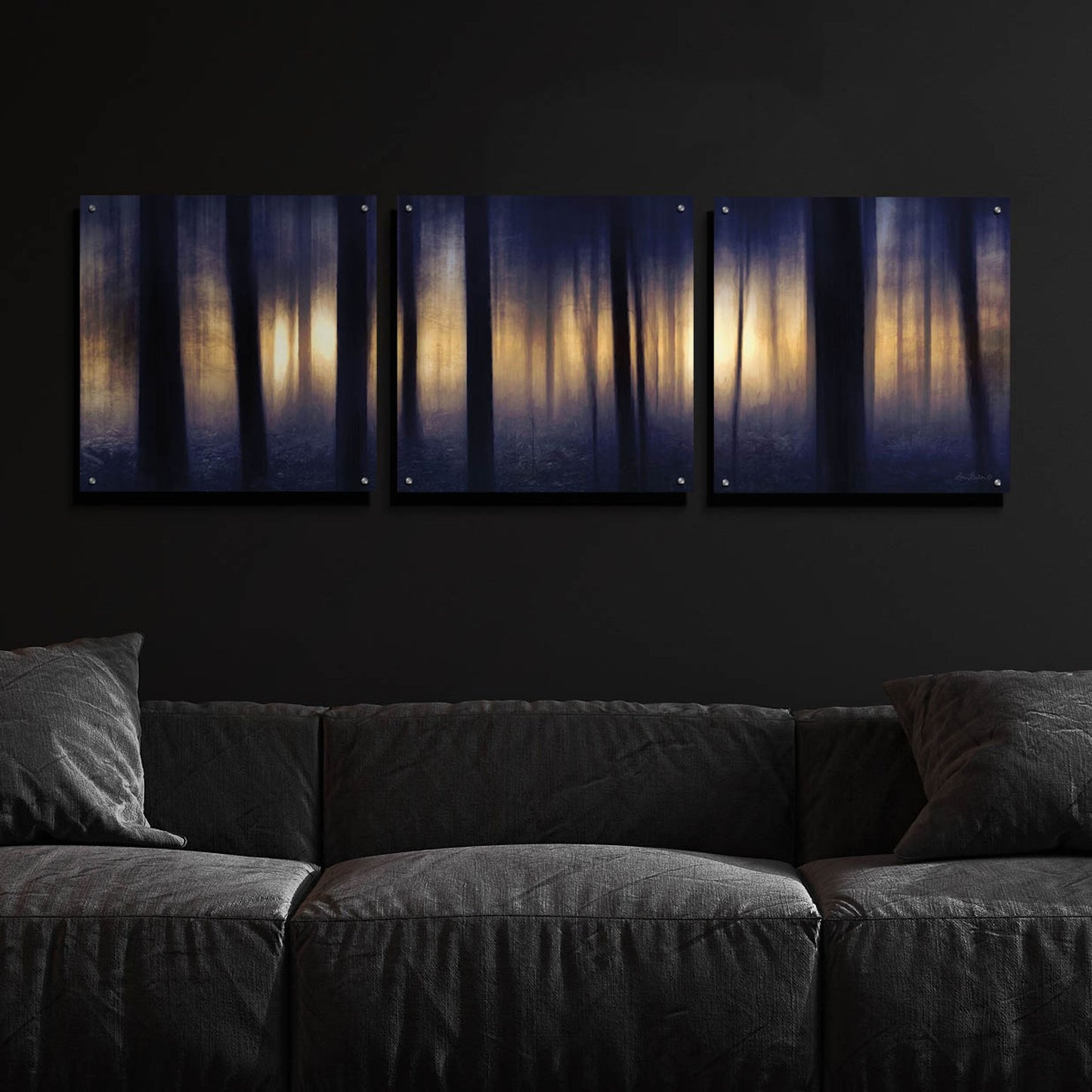 Epic Art 'Edge of the Forest' by Lori Deiter, Acrylic Glass Wall Art, 3 Piece Set,72x24