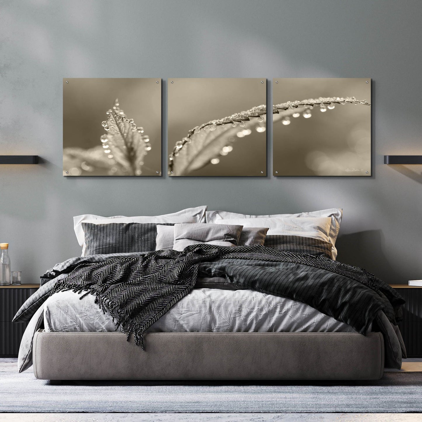 Epic Art 'Dewey Morning' by Lori Deiter, Acrylic Glass Wall Art, 3 Piece Set,72x24