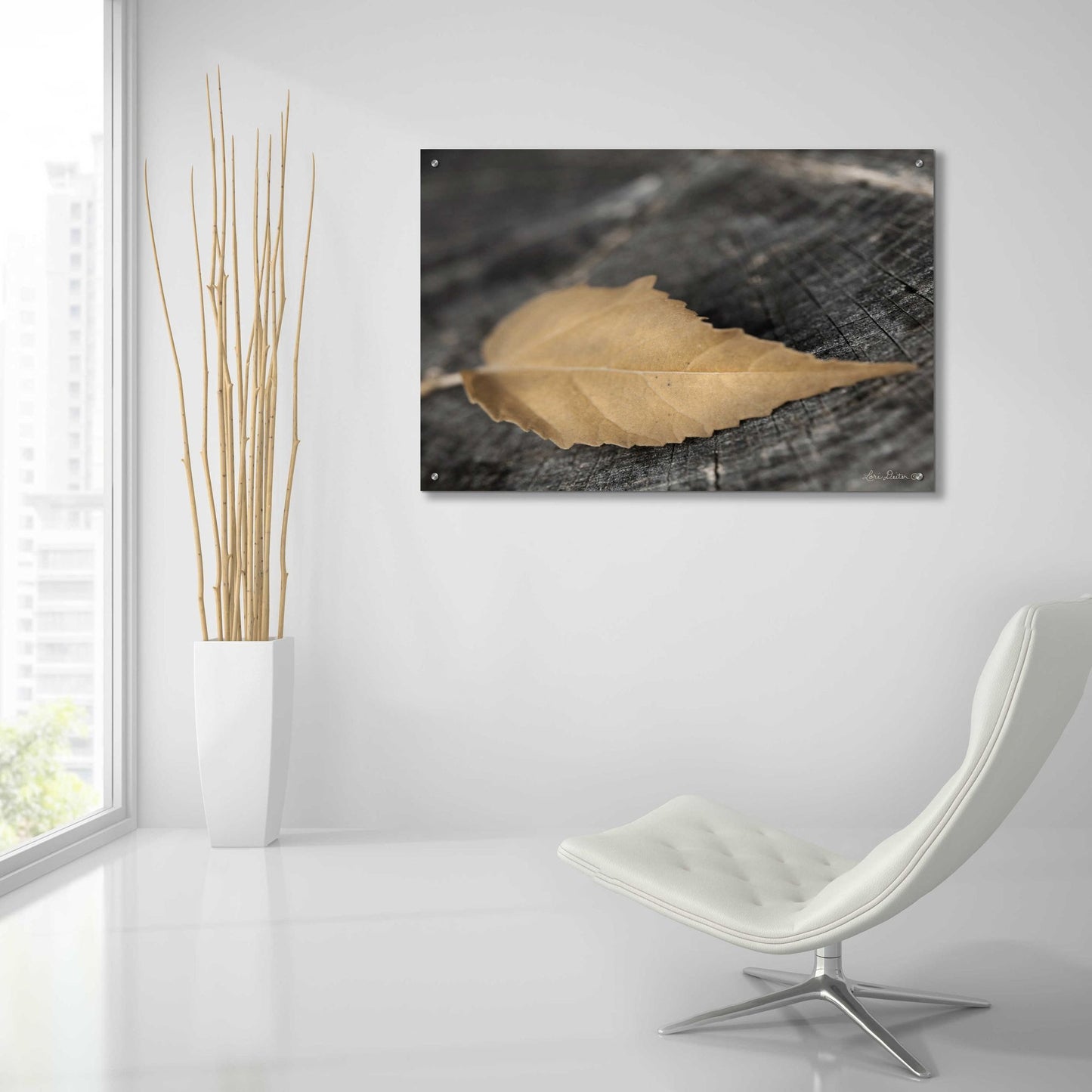 Epic Art 'Natural Gold Leaf' by Lori Deiter, Acrylic Glass Wall Art,36x24