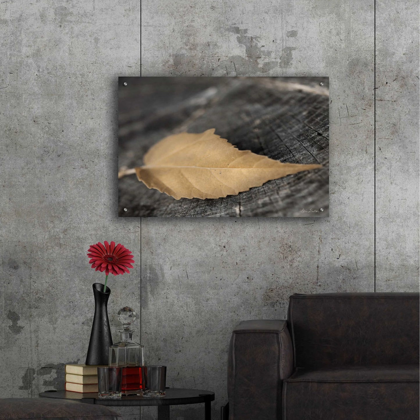 Epic Art 'Natural Gold Leaf' by Lori Deiter, Acrylic Glass Wall Art,36x24