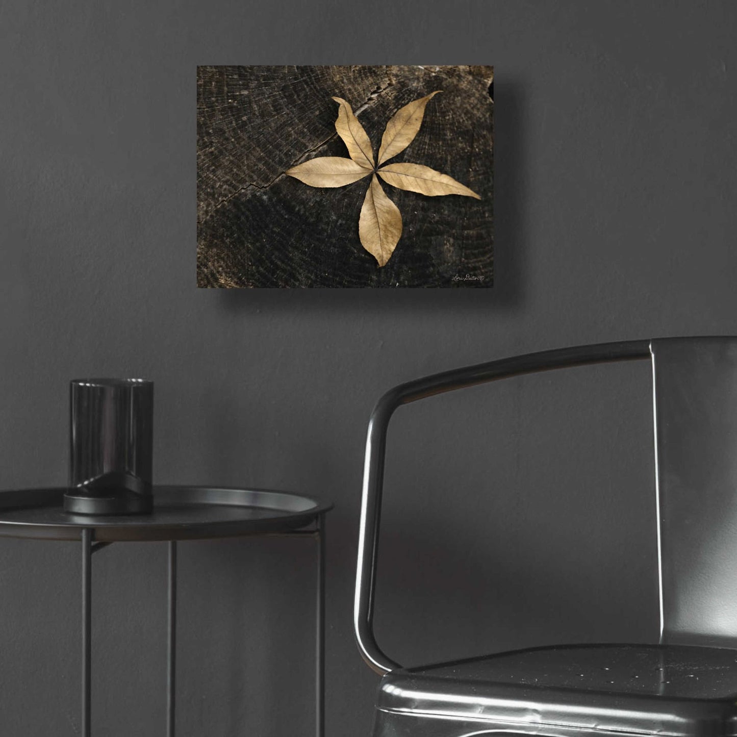 Epic Art 'Natural Buckeye Leaf' by Lori Deiter, Acrylic Glass Wall Art,16x12