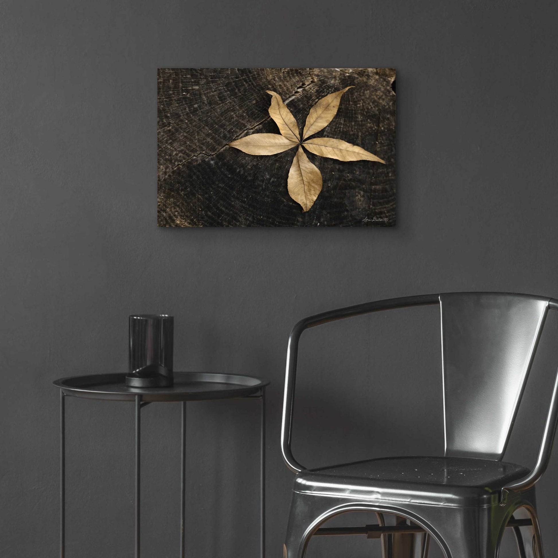 Epic Art 'Natural Buckeye Leaf' by Lori Deiter, Acrylic Glass Wall Art,24x16