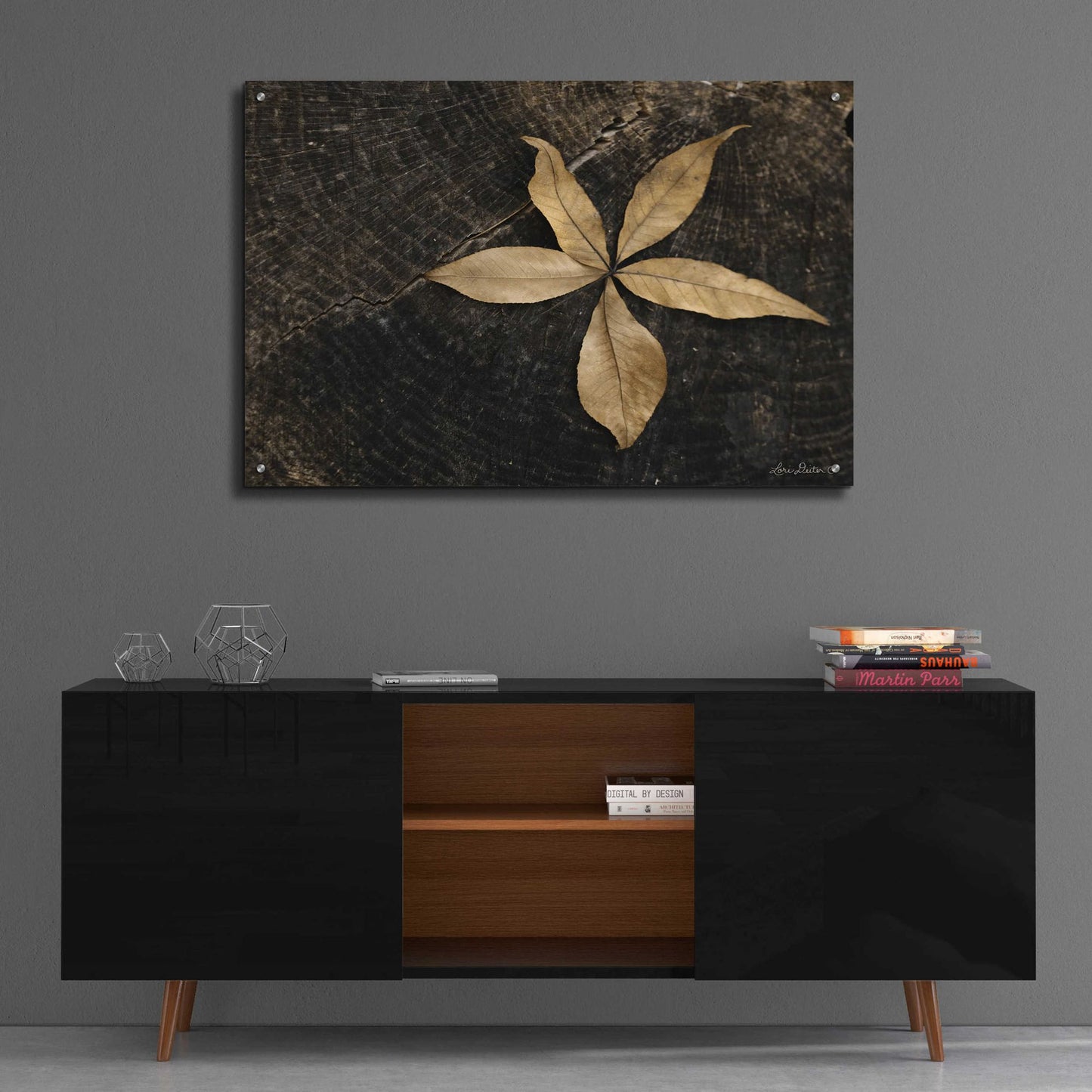 Epic Art 'Natural Buckeye Leaf' by Lori Deiter, Acrylic Glass Wall Art,36x24