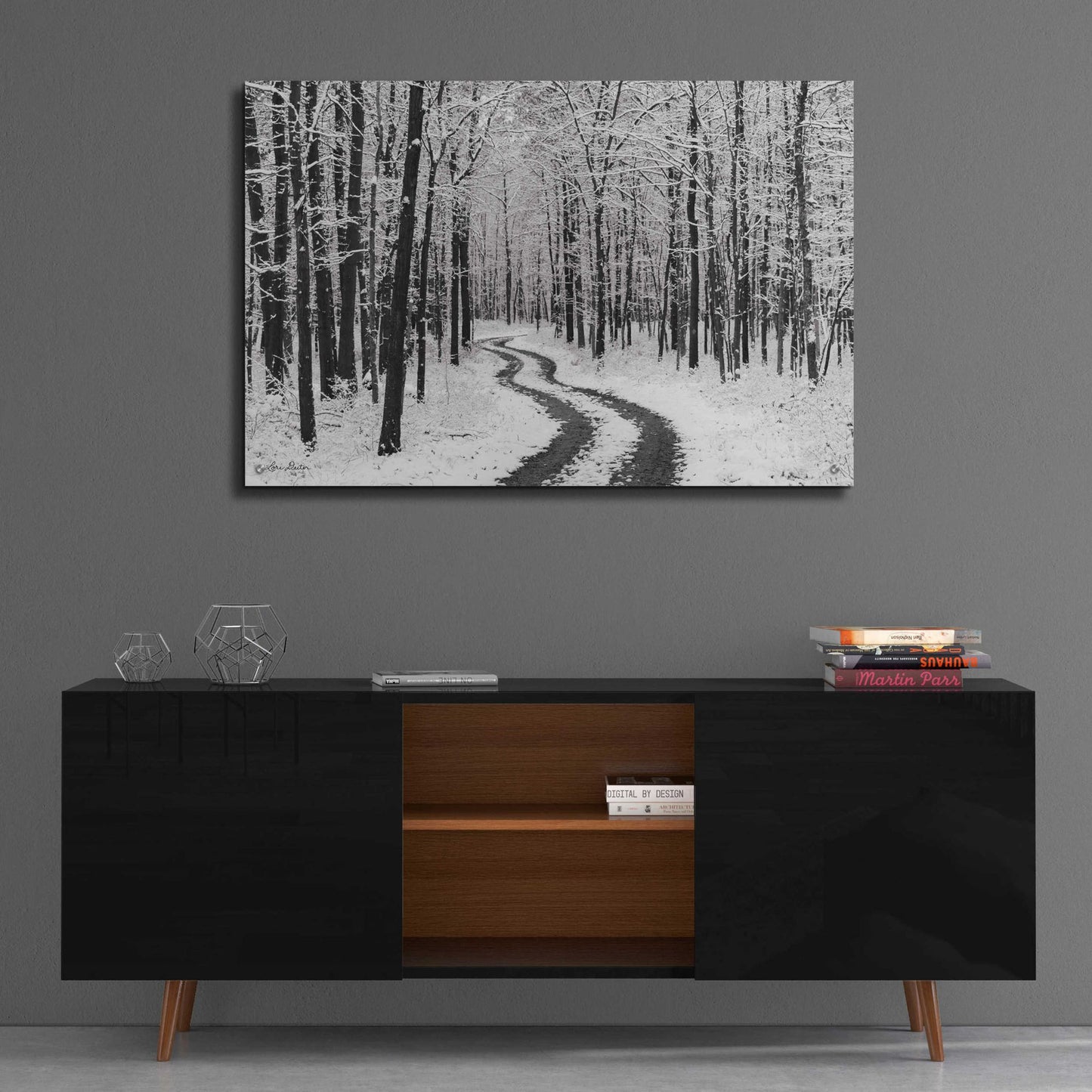 Epic Art 'Snowy Road' by Lori Deiter, Acrylic Glass Wall Art,36x24