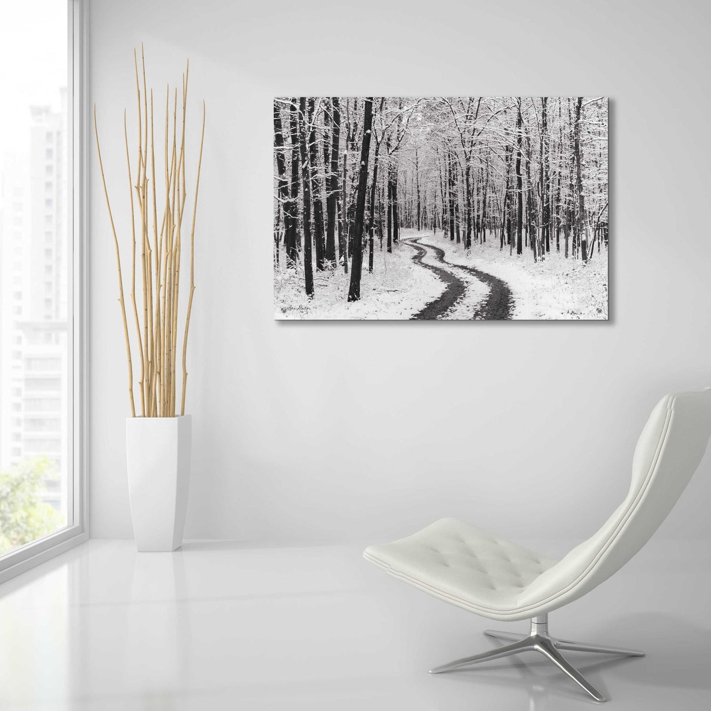 Epic Art 'Snowy Road' by Lori Deiter, Acrylic Glass Wall Art,36x24