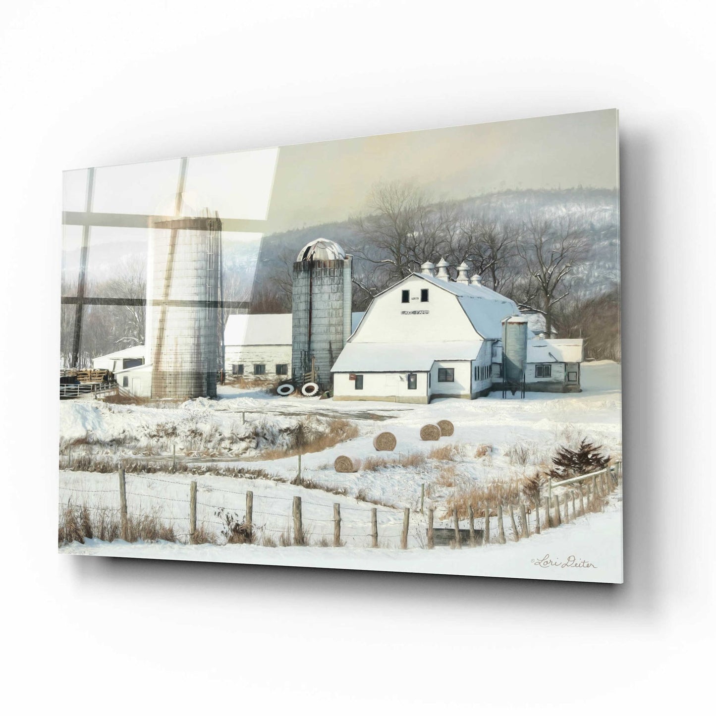 Epic Art 'The Lake Farm' by Lori Deiter, Acrylic Glass Wall Art,16x12