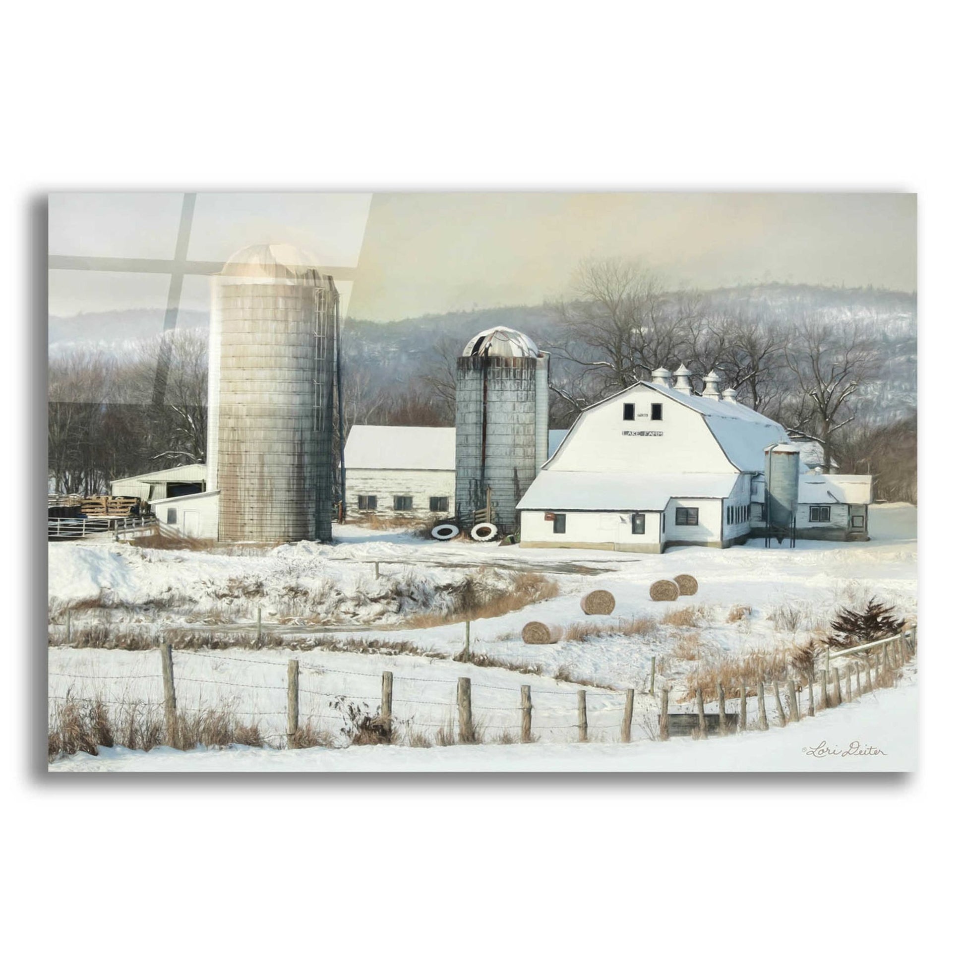 Epic Art 'The Lake Farm' by Lori Deiter, Acrylic Glass Wall Art,24x16