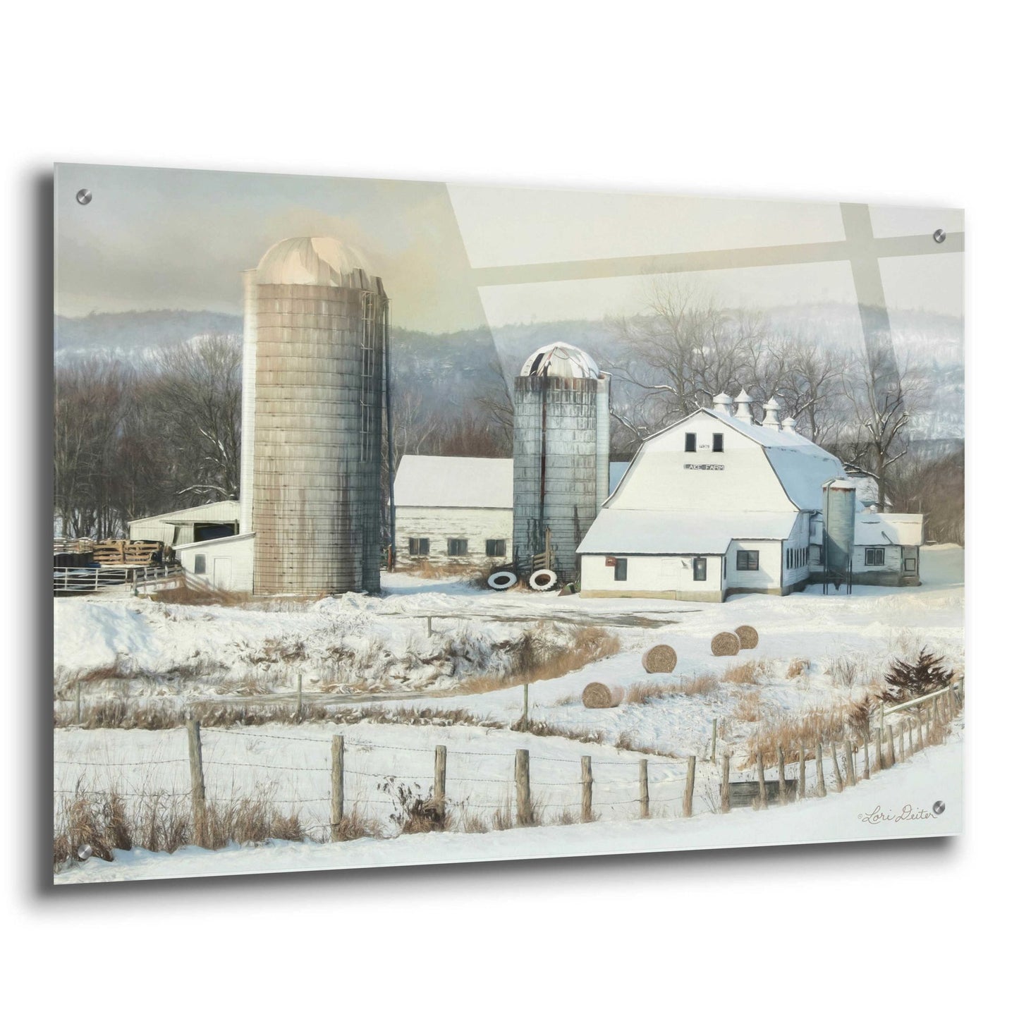 Epic Art 'The Lake Farm' by Lori Deiter, Acrylic Glass Wall Art,36x24