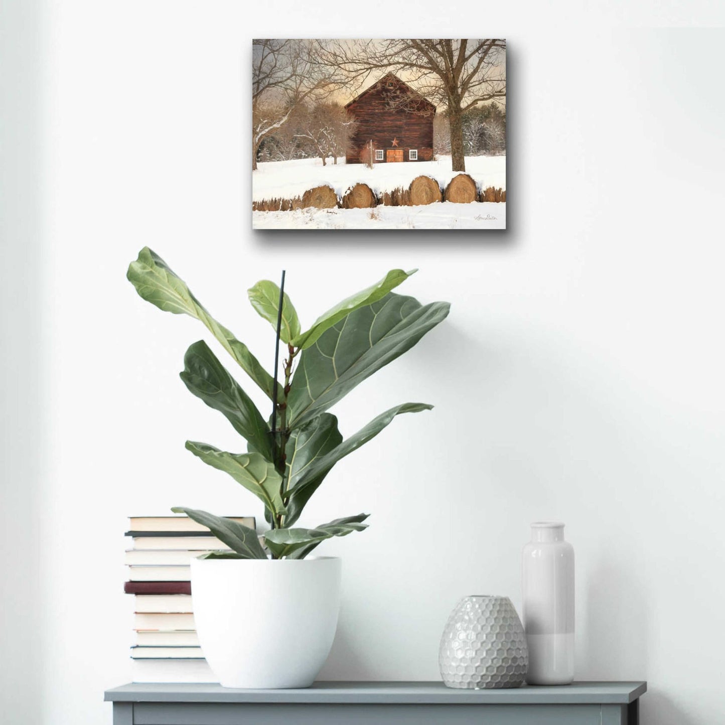 Epic Art 'Snowy Vermont Barn' by Lori Deiter, Acrylic Glass Wall Art,16x12