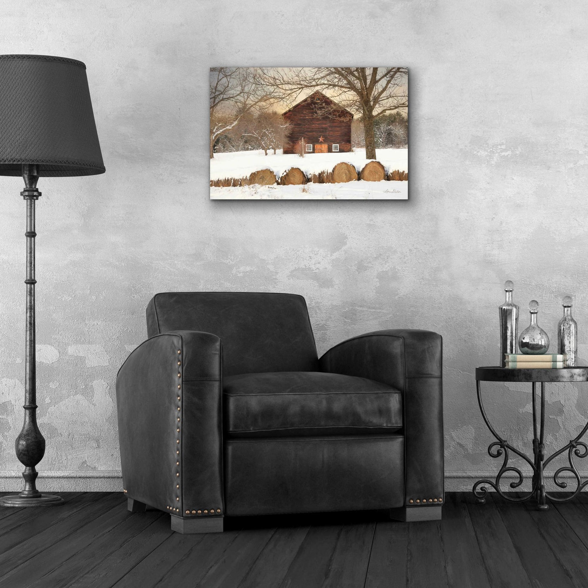 Epic Art 'Snowy Vermont Barn' by Lori Deiter, Acrylic Glass Wall Art,24x16