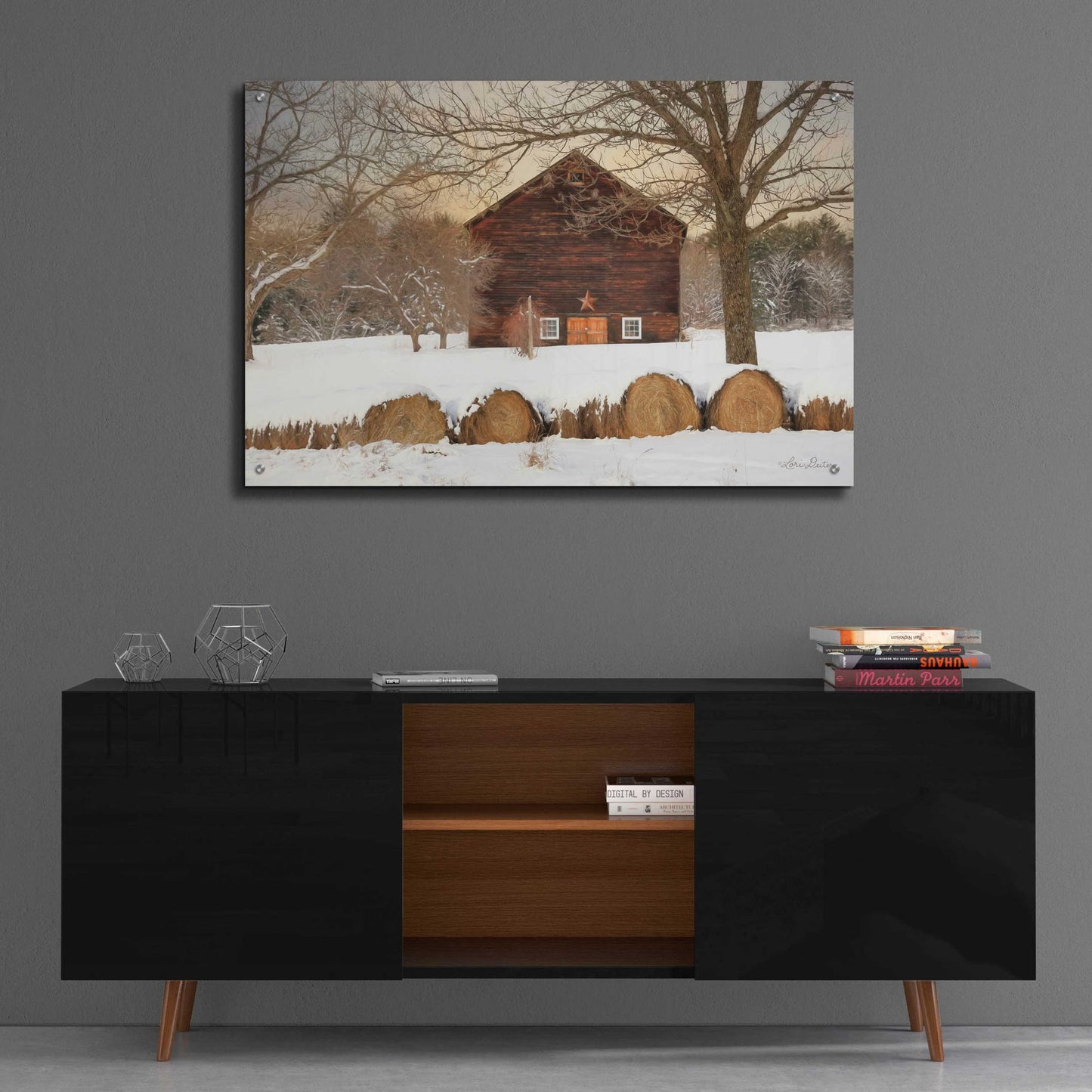 Epic Art 'Snowy Vermont Barn' by Lori Deiter, Acrylic Glass Wall Art,36x24