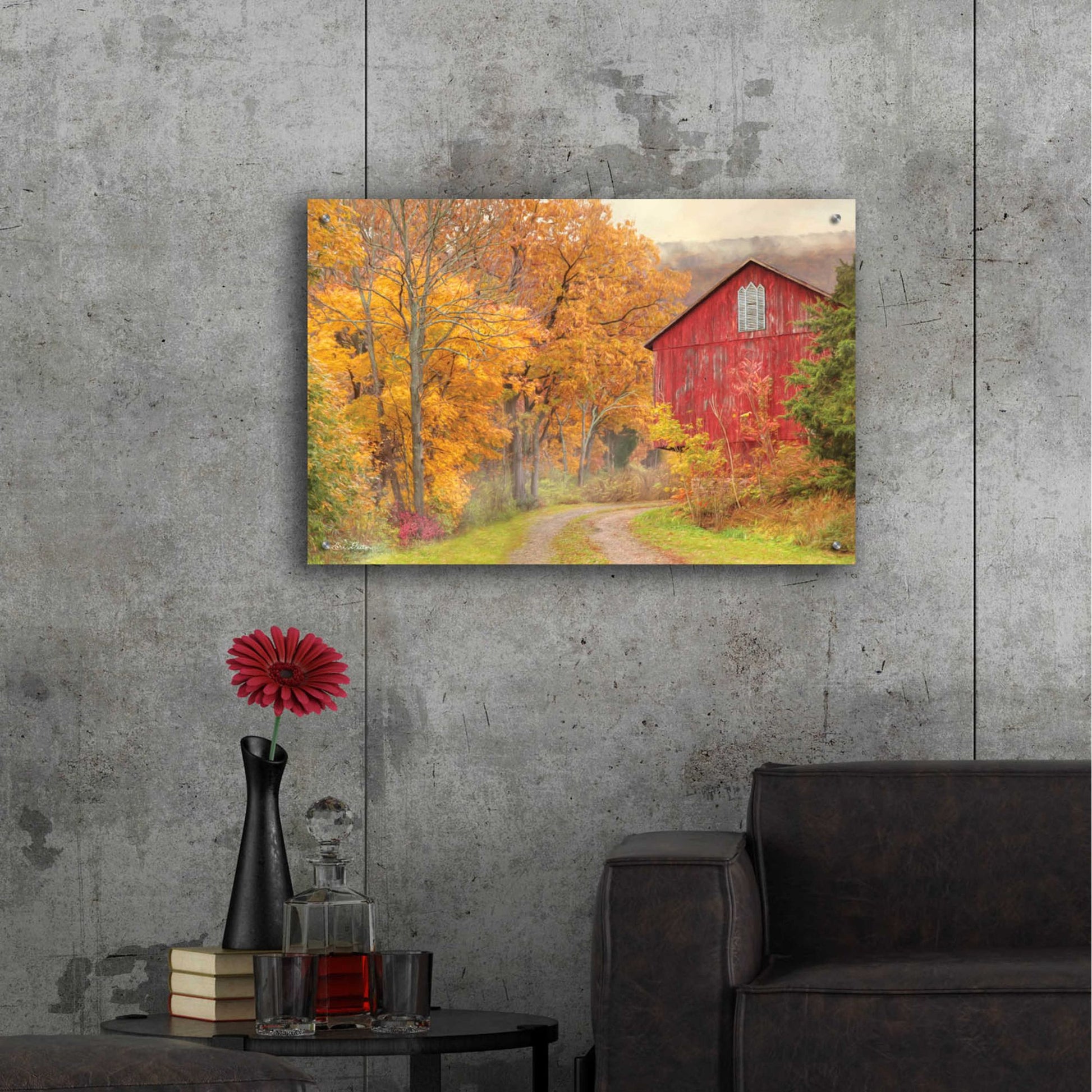 Epic Art 'Hidden Barn' by Lori Deiter, Acrylic Glass Wall Art,36x24