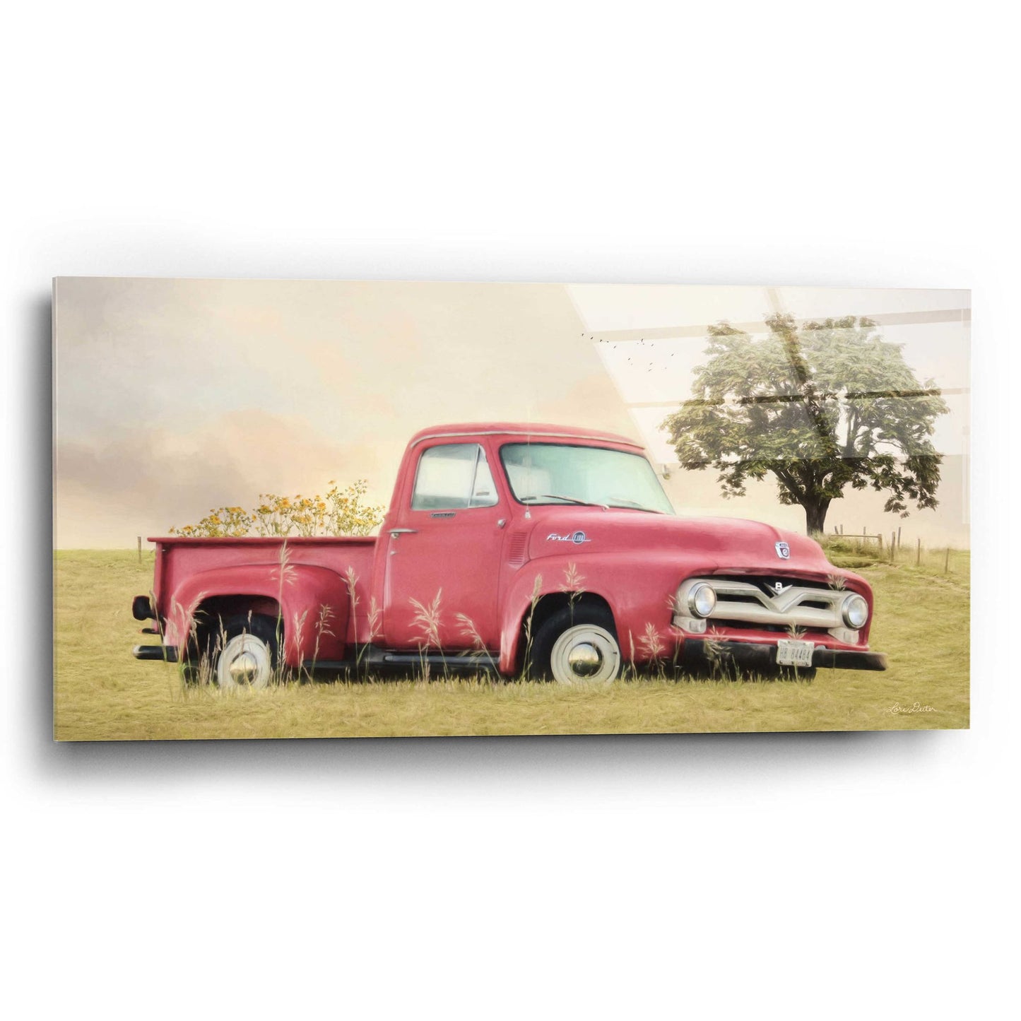 Epic Art 'Country Parking Spot' by Lori Deiter, Acrylic Glass Wall Art,24x12