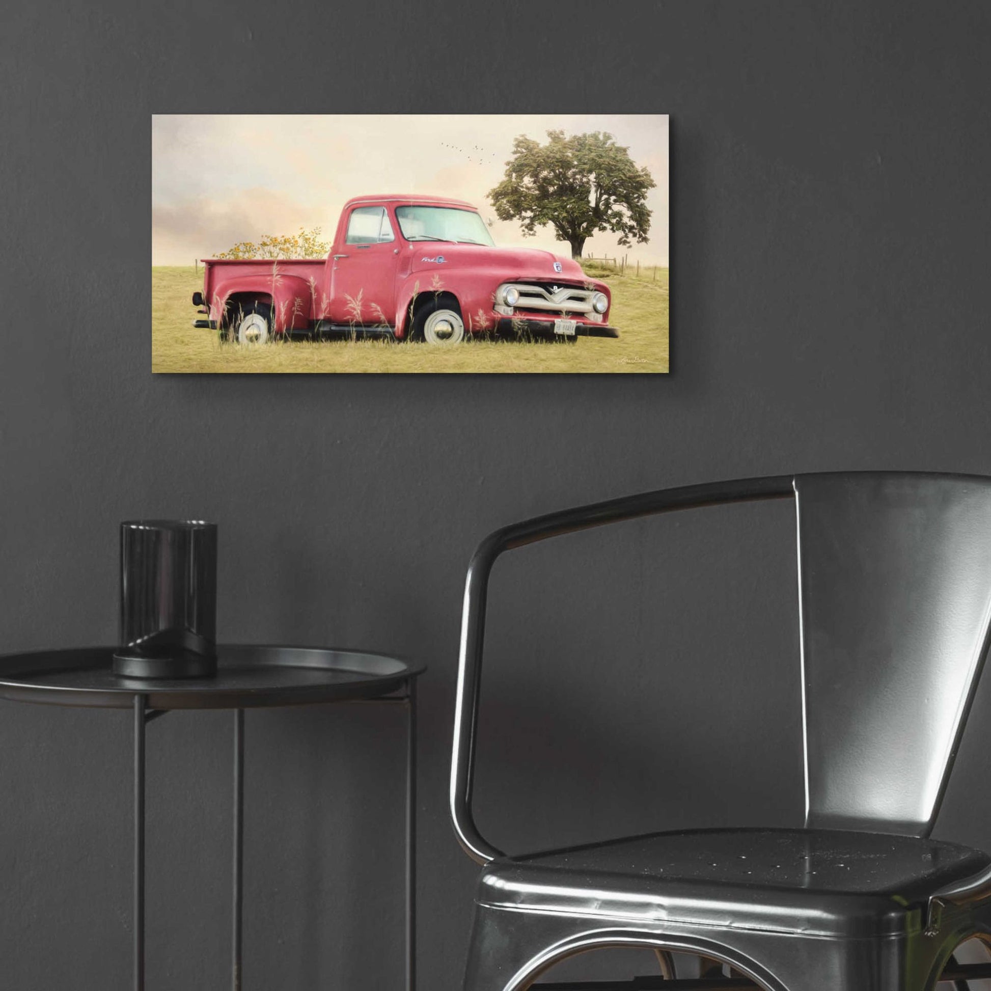 Epic Art 'Country Parking Spot' by Lori Deiter, Acrylic Glass Wall Art,24x12