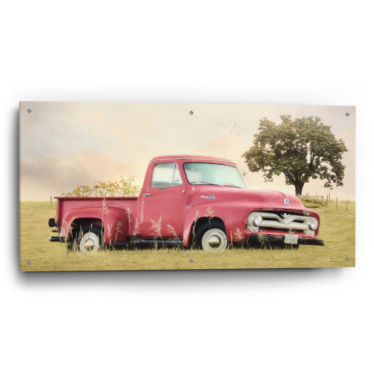 Epic Art 'Country Parking Spot' by Lori Deiter, Acrylic Glass Wall Art,48x24