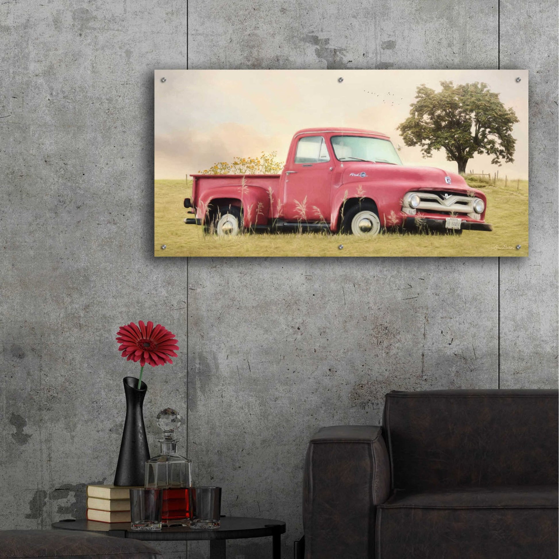 Epic Art 'Country Parking Spot' by Lori Deiter, Acrylic Glass Wall Art,48x24